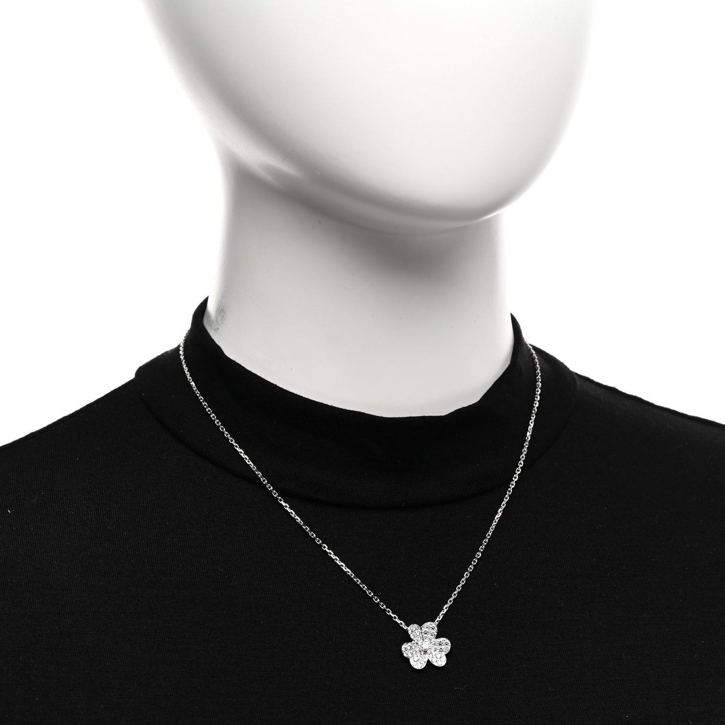 18K White Gold Diamond Small Frivole Pendant Necklace