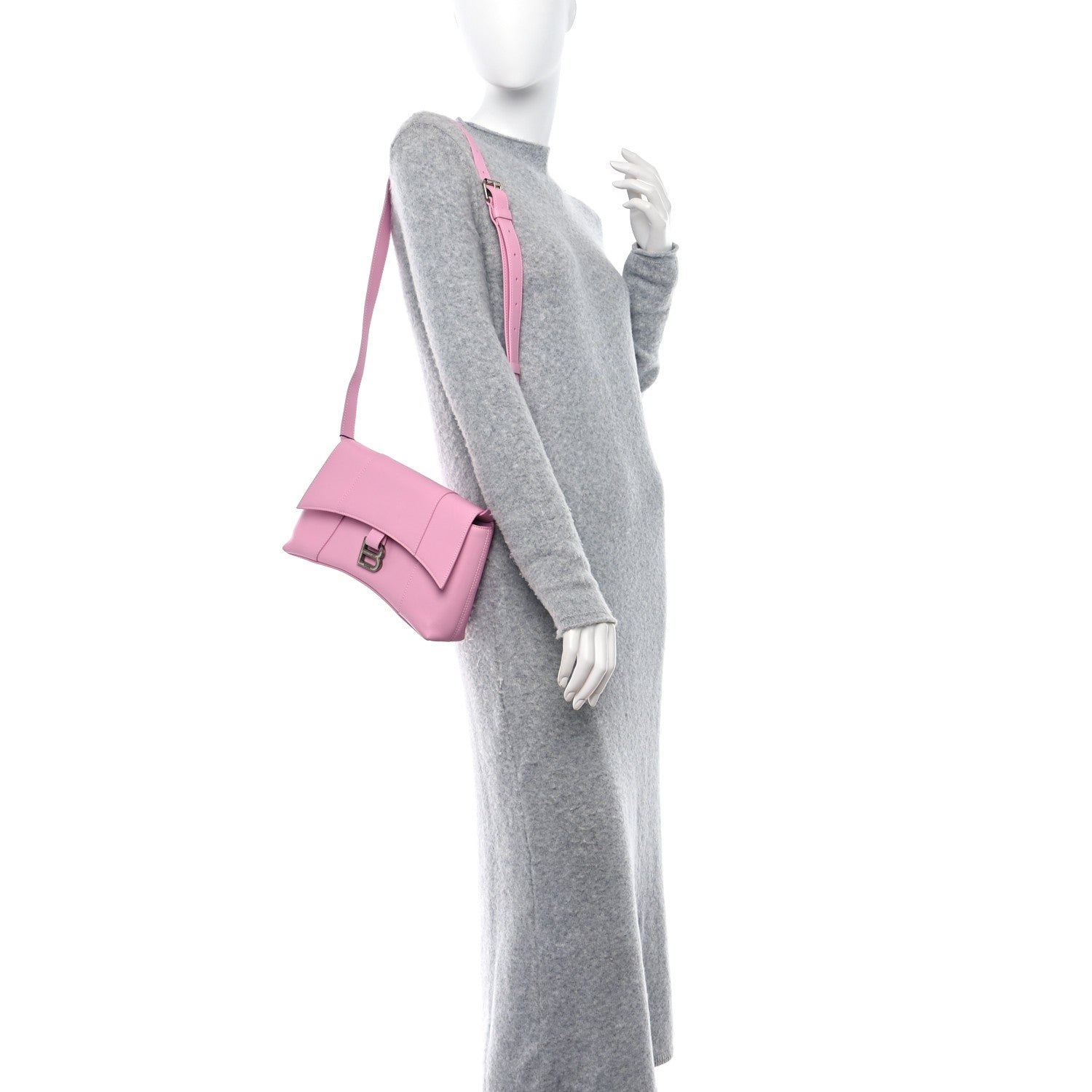 Balenciaga Semi Shiny Smooth Calfskin XS Downtown Shoulder Bag Candy Pink 2 of 9