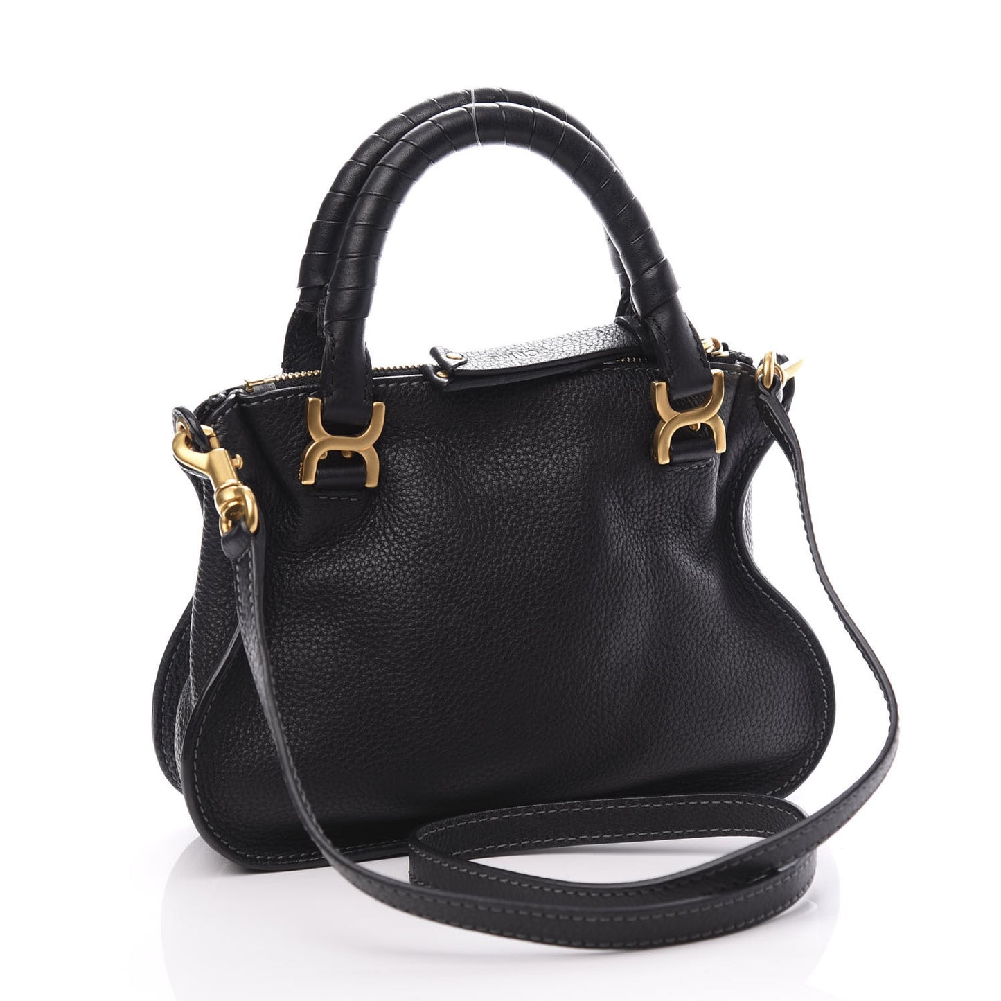Calfskin Baby Marcie Satchel Black