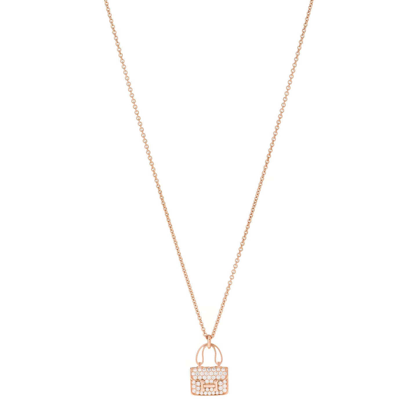 18K Rose Gold Diamond Constance Amulettes Pendant Necklace