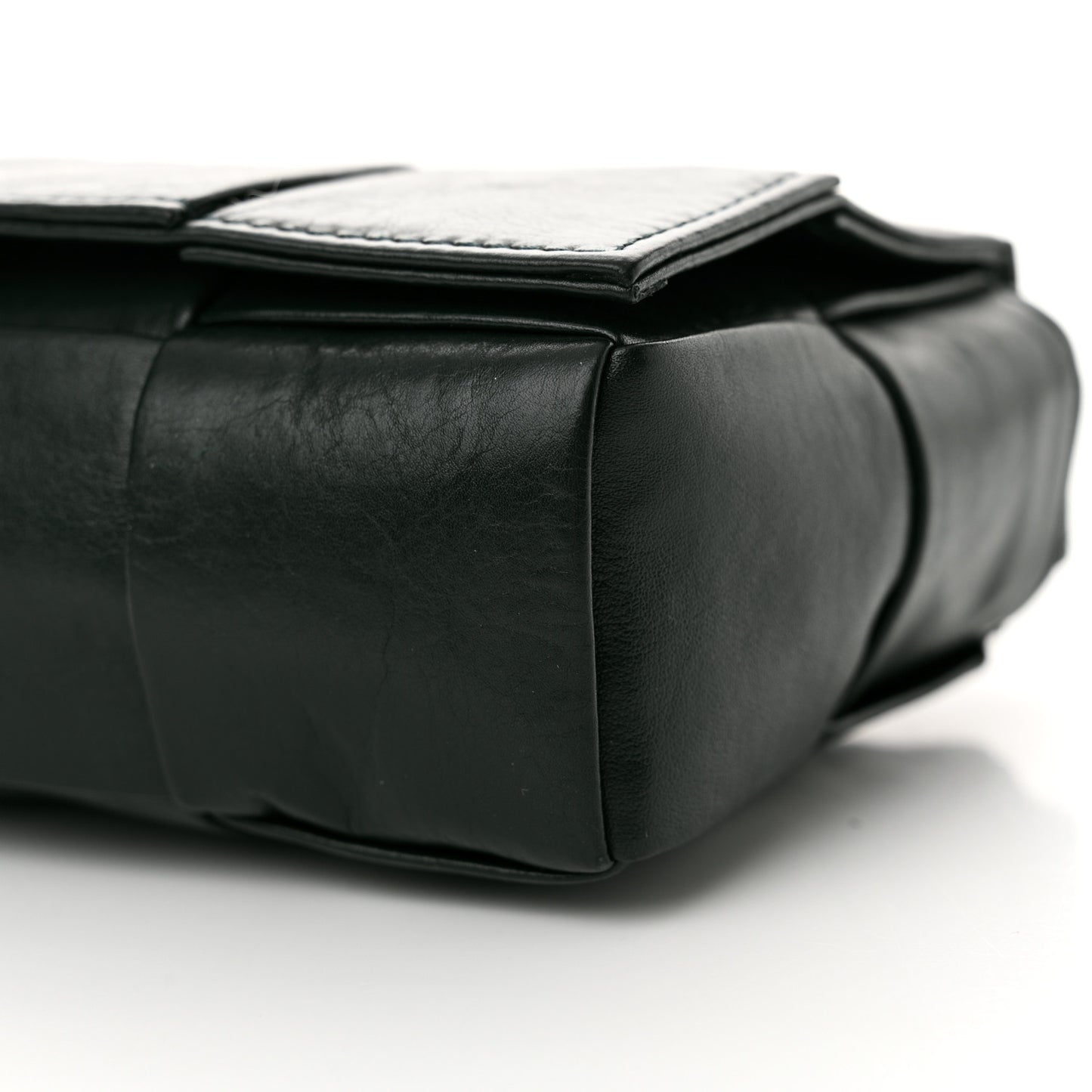 Paper Calfskin Maxi Intreccio Extra Mini Cassette Crossbody Bag Black
