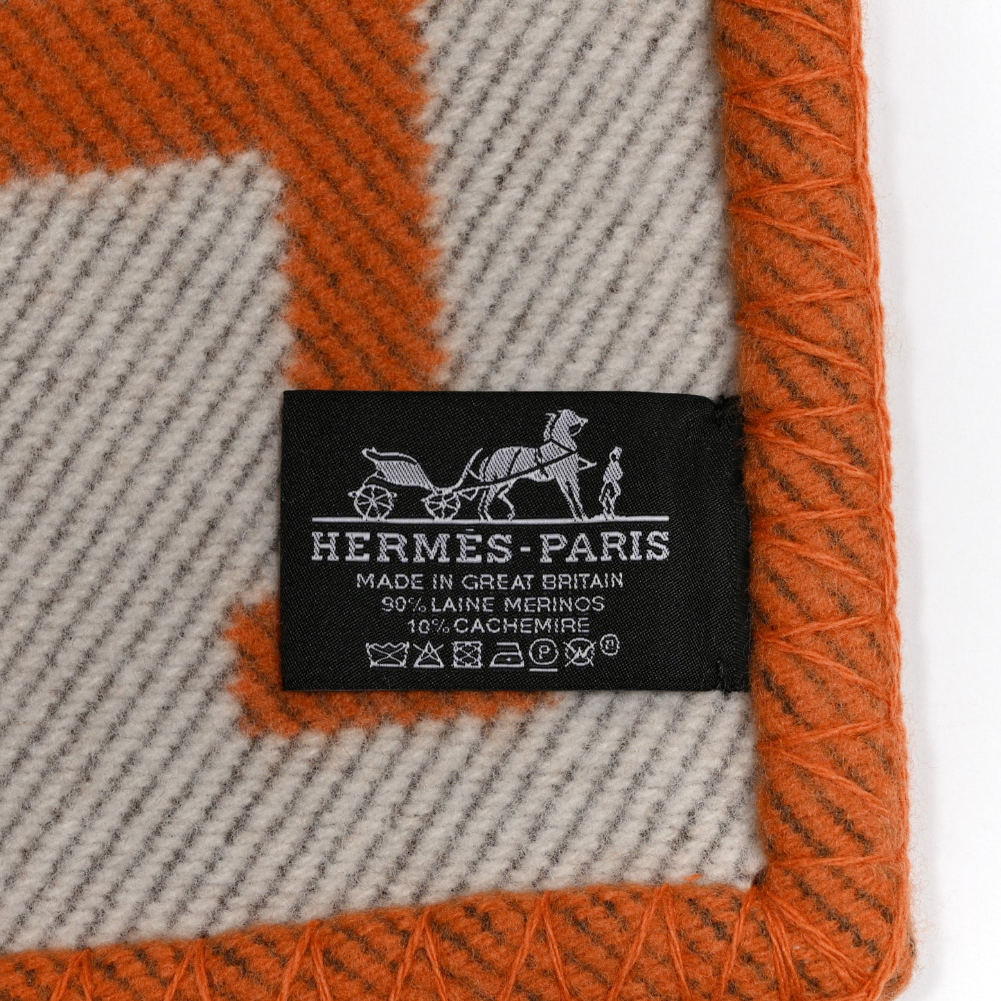 Wool Cashmere Signature Classic Avalon Blanket Ecru Potiron