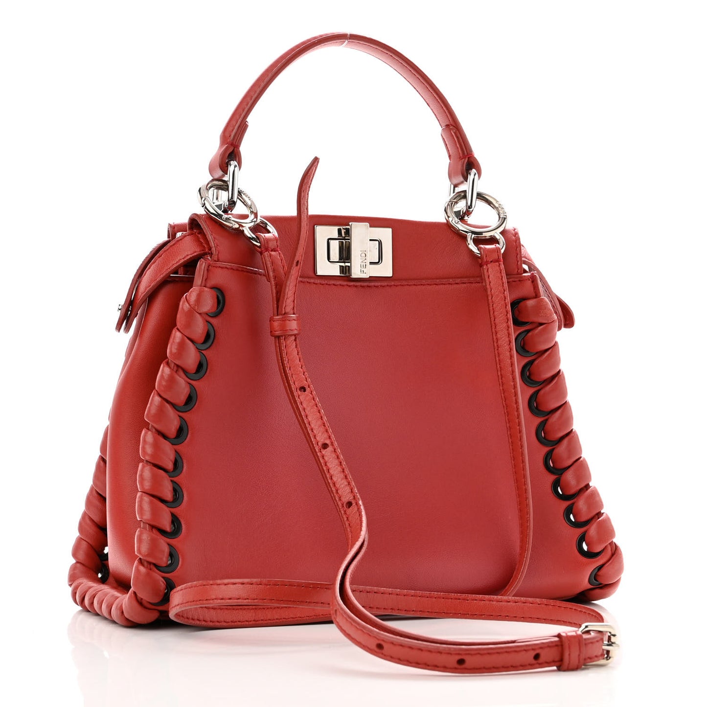 Nappa Lace Up Mini Peekaboo Iconic Satchel Bloody Mary