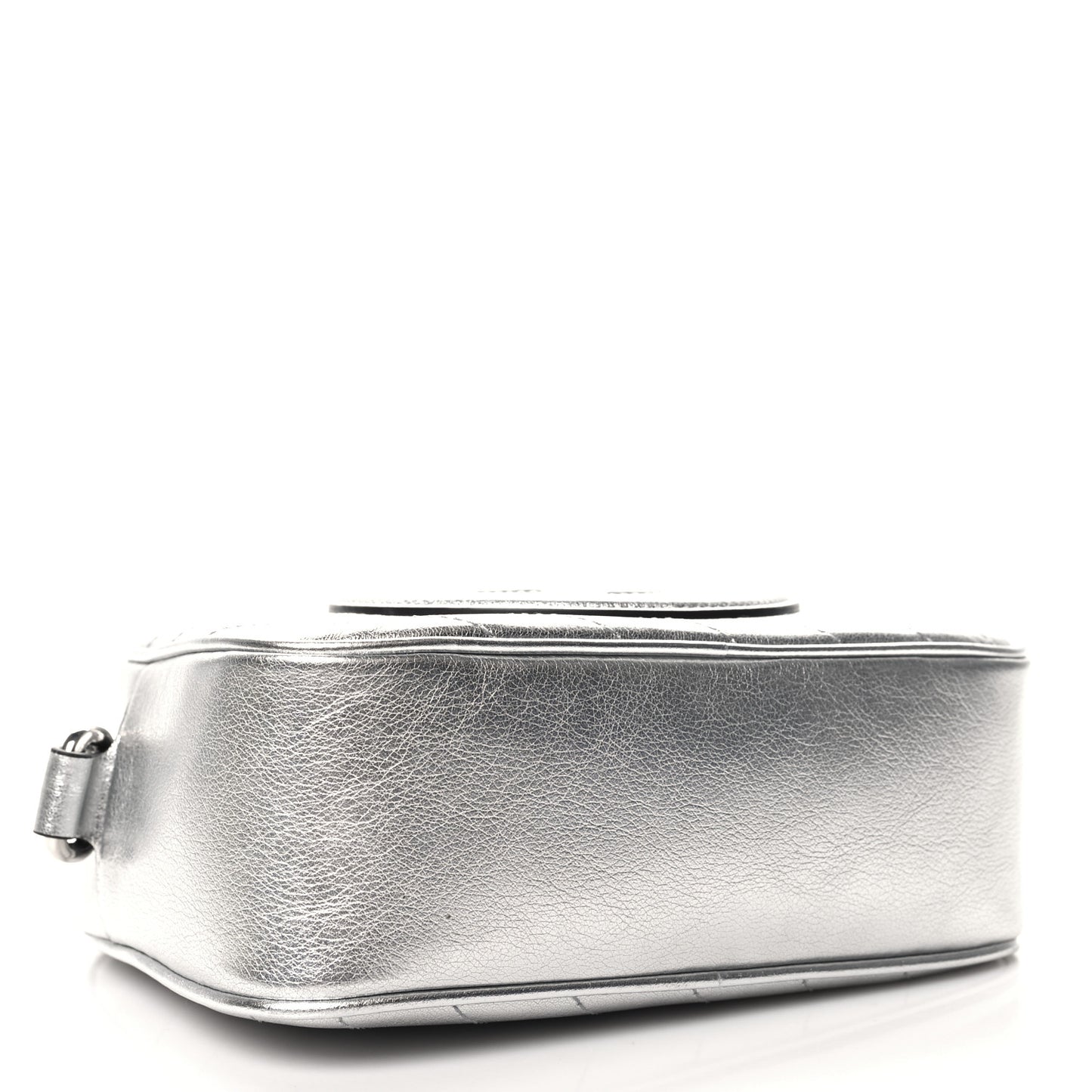 Metallic Sakai Be Green Calfskin Diagonal Stitched Small Blondie Shoulder Bag Silver