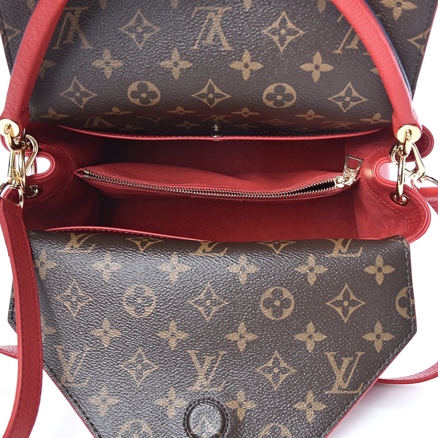 Grained Calfskin Monogram Double V Rubis