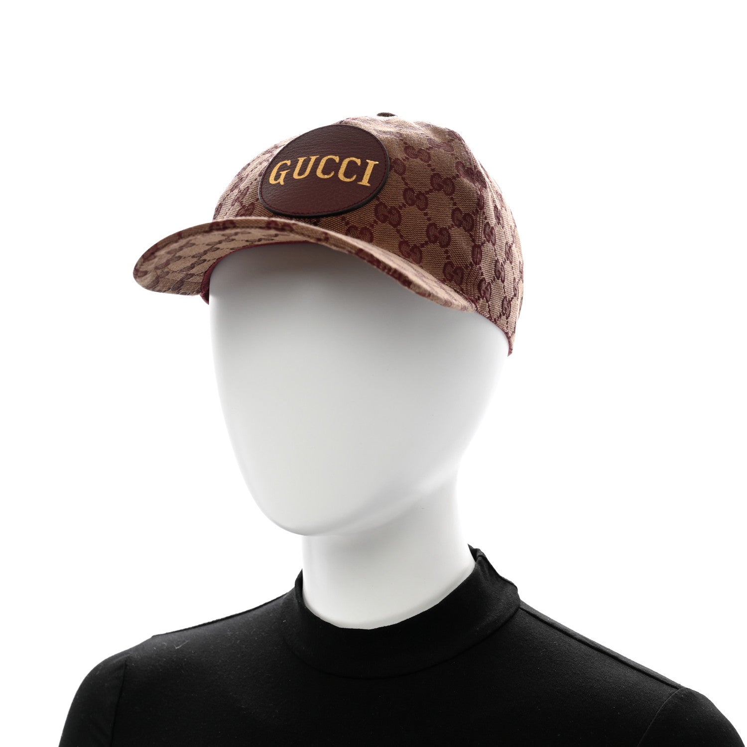 Gucci Monogram Textured Dollar Calfskin Zeno Baseball Hat L Camel Bordeaux 2 of 10