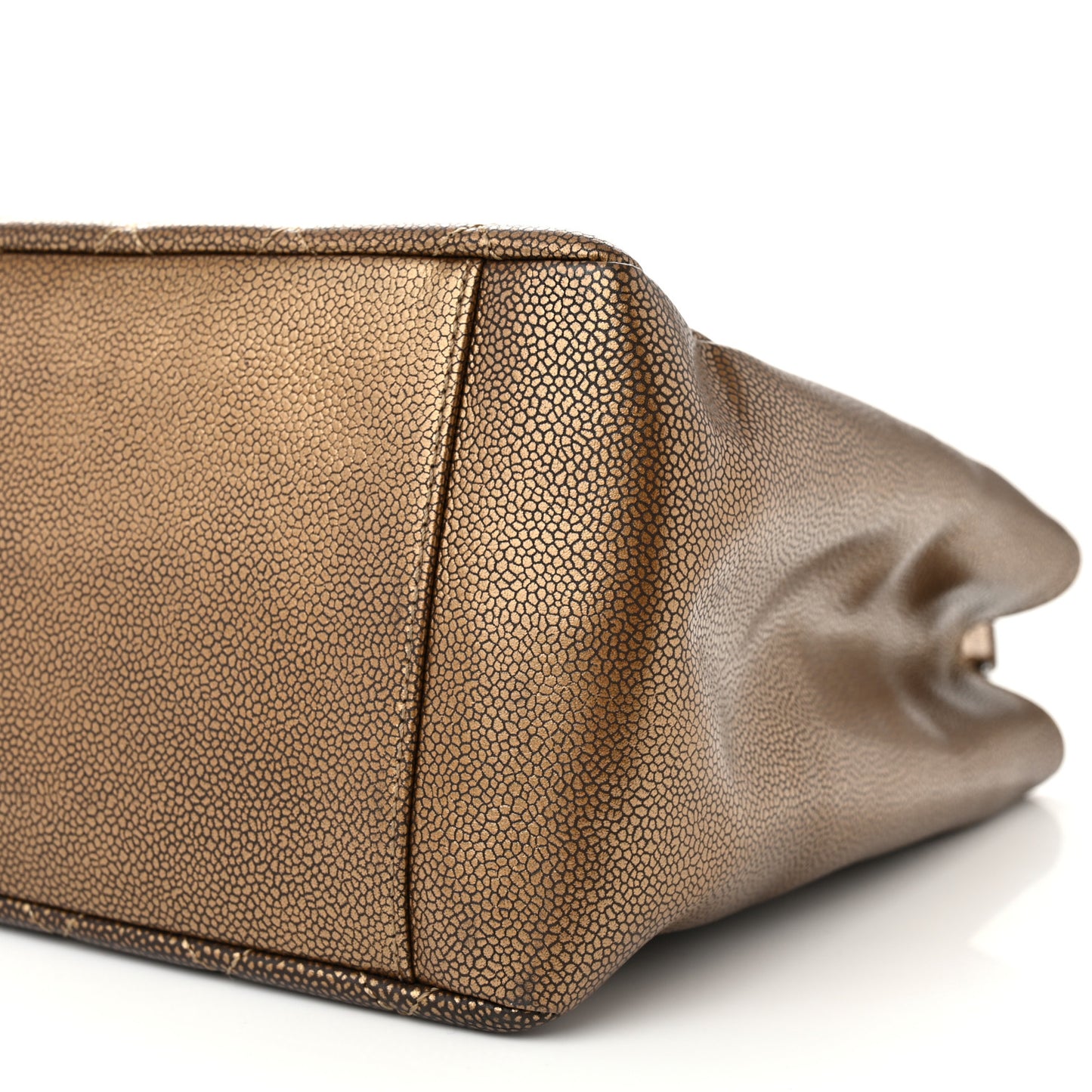 Metallic Caviar Quilted Grand Shopping Tote GST Bronze