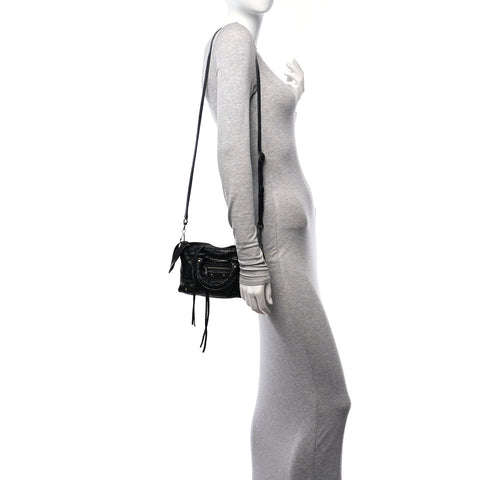 Agneau Classic Gold Hardware Nano City Black