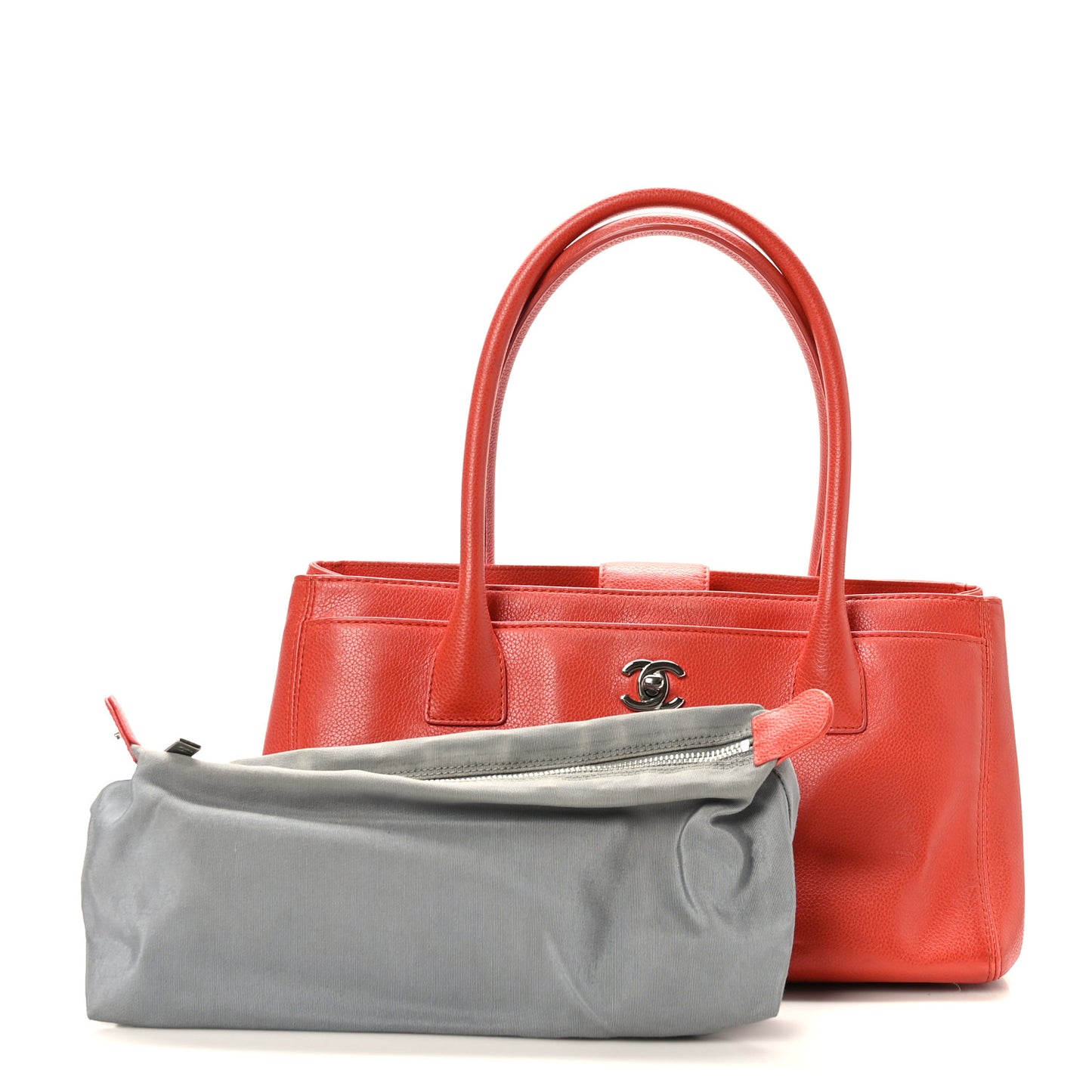 Calfskin Small Cerf Executive Shopper Tote Red