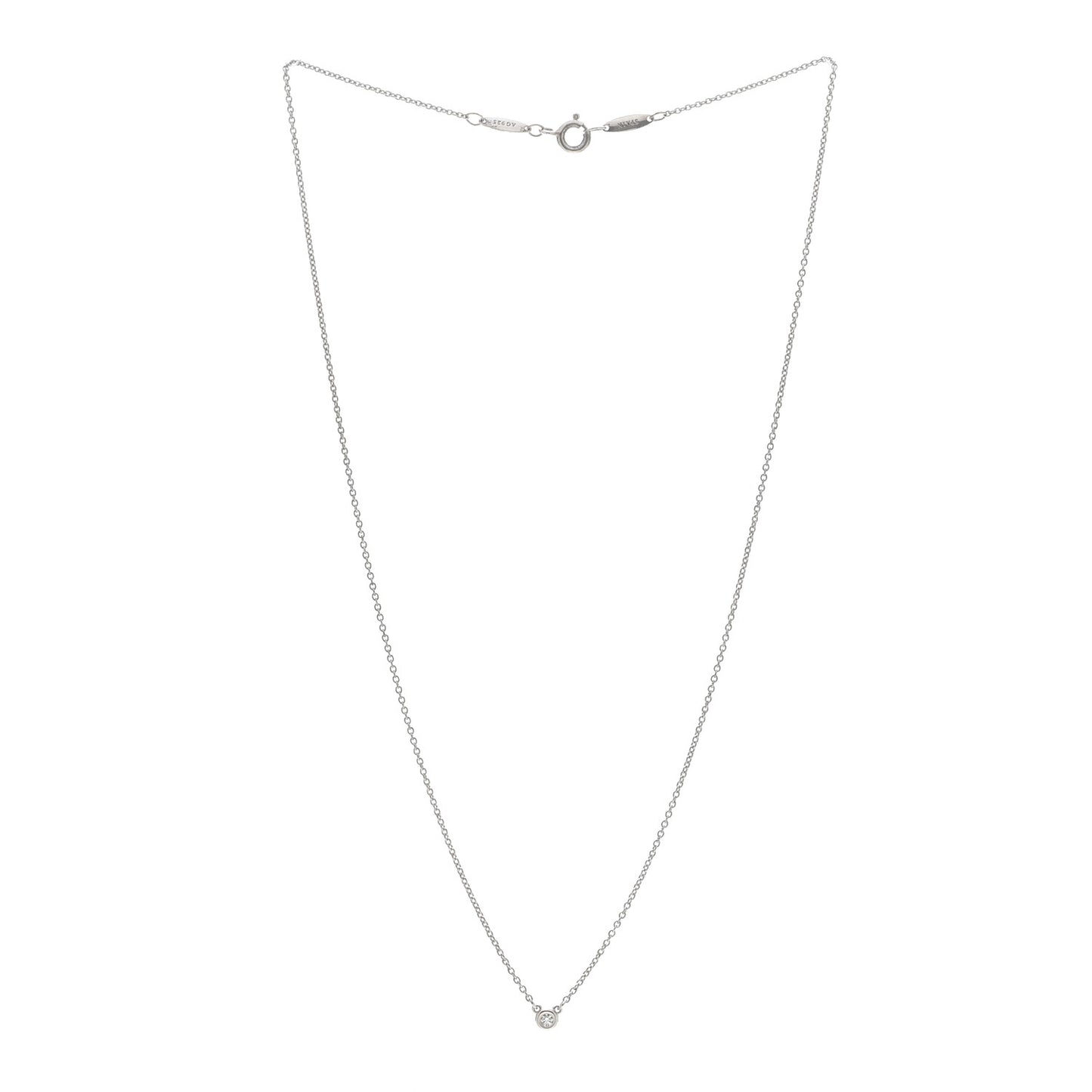 Sterling Silver Diamond .03ct Elsa Peretti Diamonds by the Yard Pendant Necklace