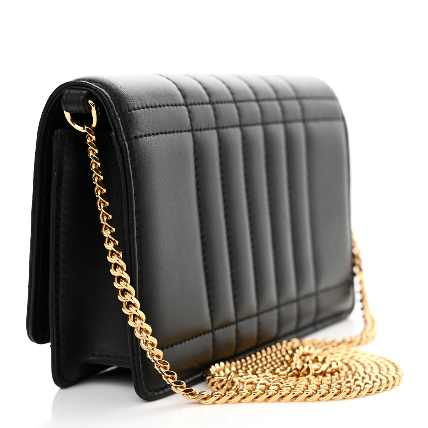 Lambskin Quilted Lola Clutch On Chain Black
