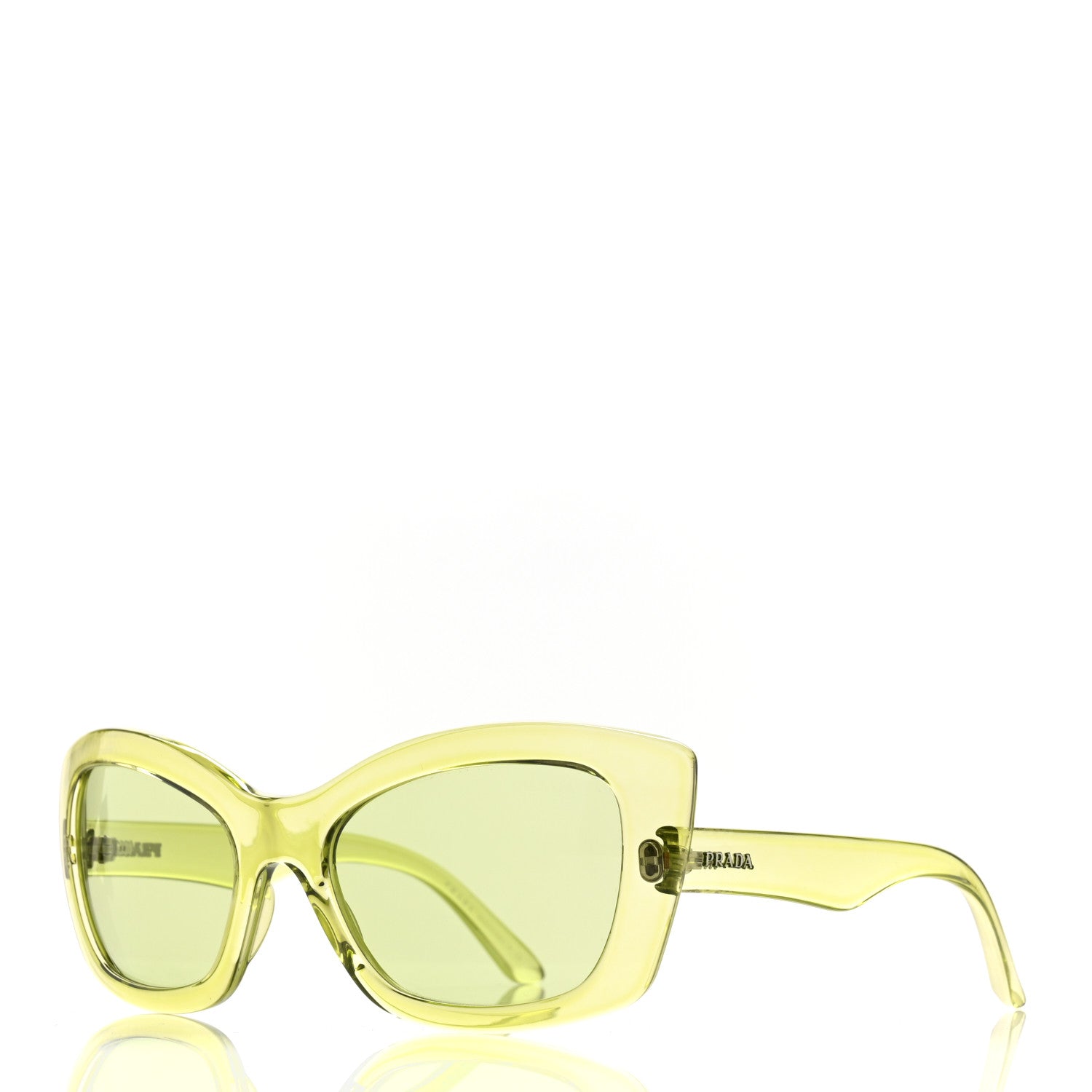 Prada Cat Eye Sunglasses SPR 19M Transparent Green 1742404
