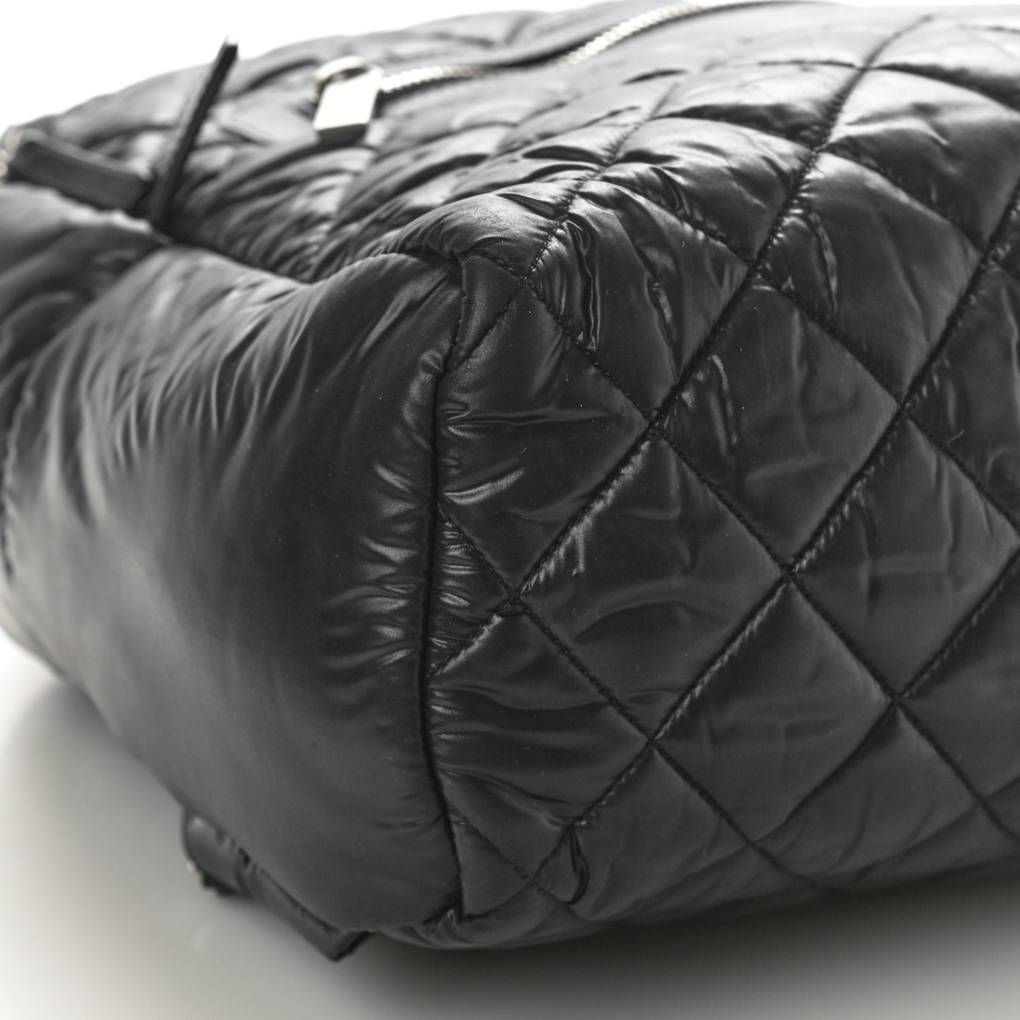 Nylon Quilted Coco Cocoon Backpack Black