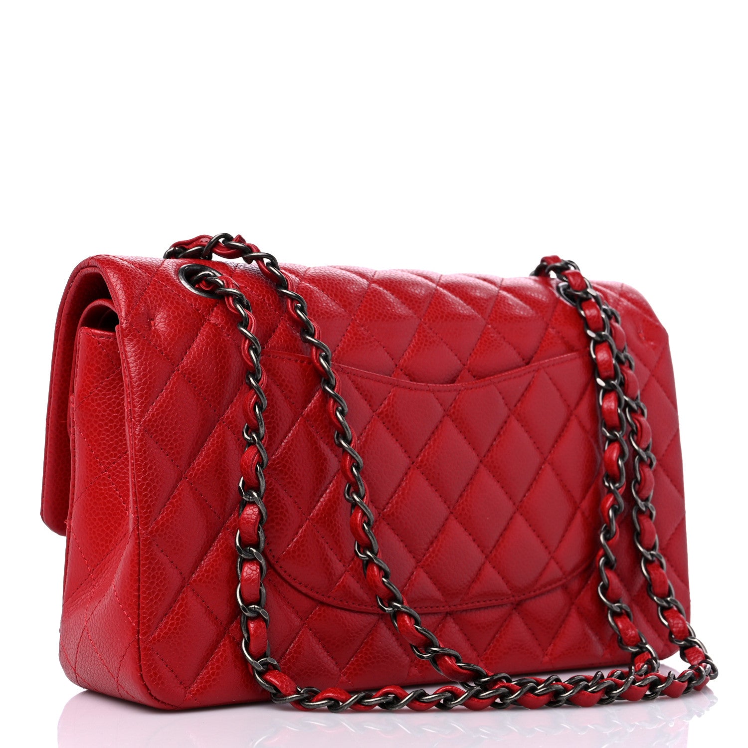 Chanel Caviar Quilted Medium Double Flap Red 3 of 9