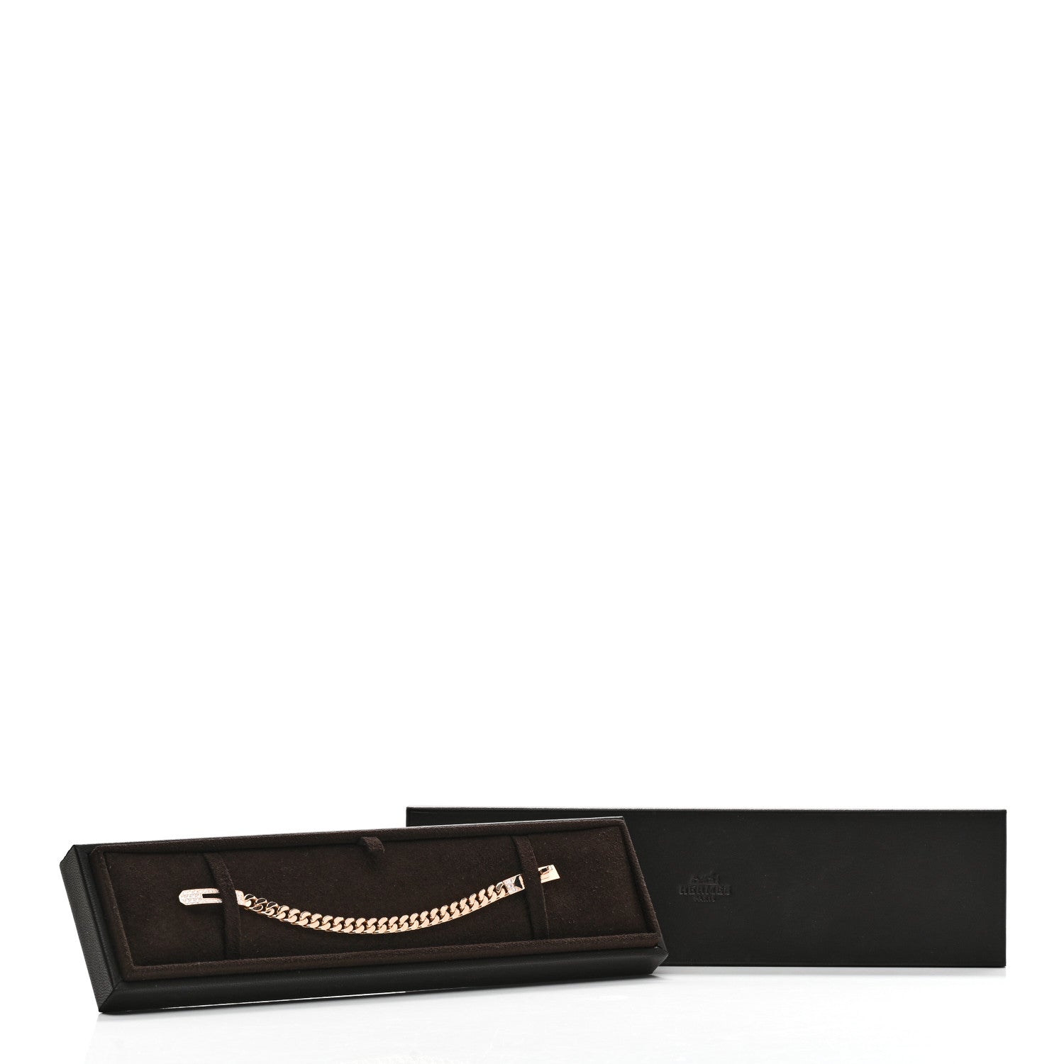 Hermes 18K Rose Gold Diamond PM Kelly Gourmette Chaine Bracelet XS 4 of 4