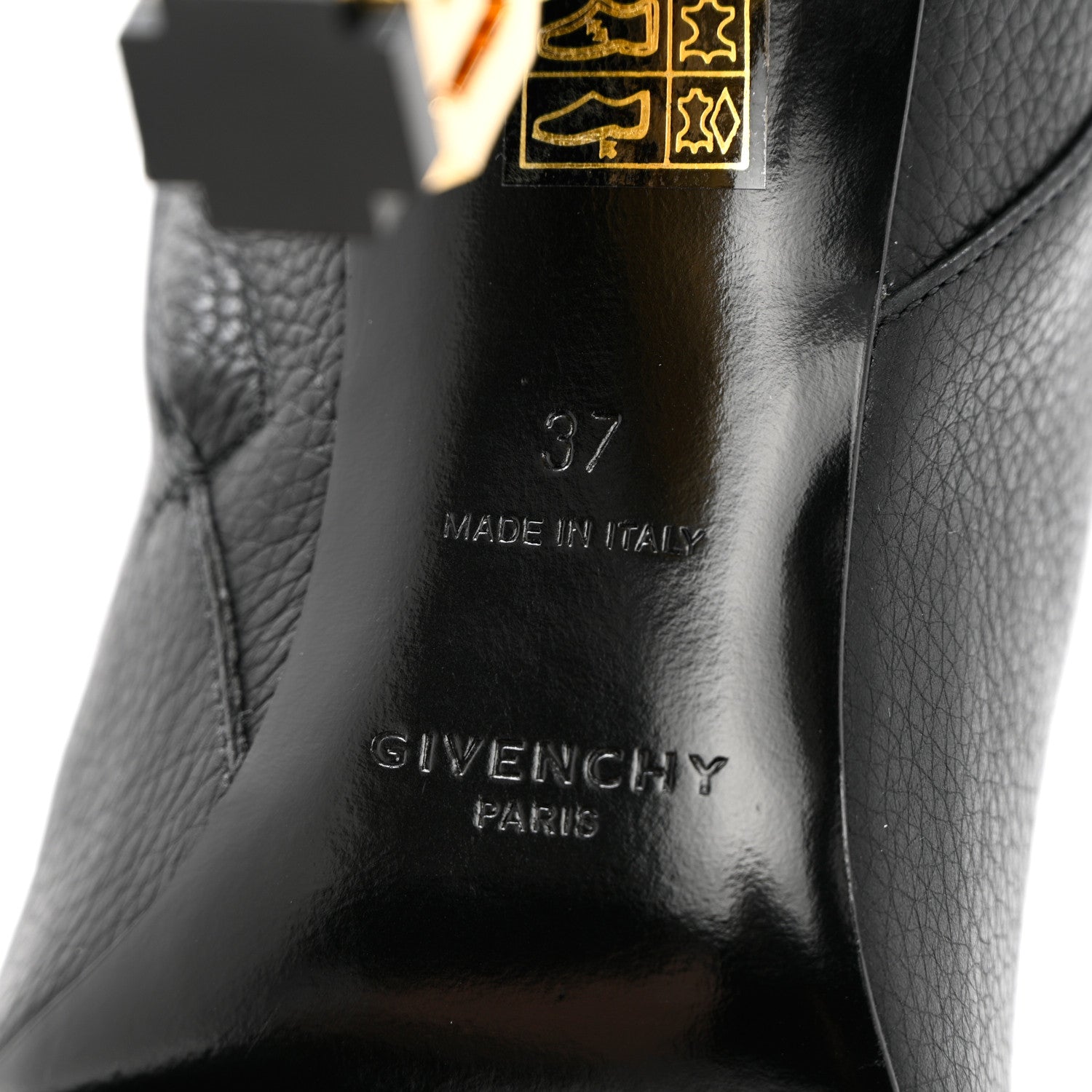 Givenchy Grained Calfskin G Cube Heel Ankle Boots 37 Black 8 of 12