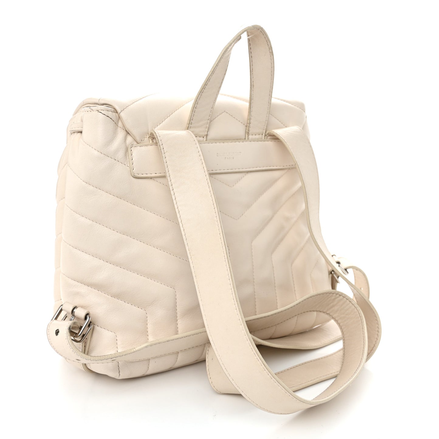 Calfskin Y Quilted Monogram Small Loulou Backpack Cream Souffle