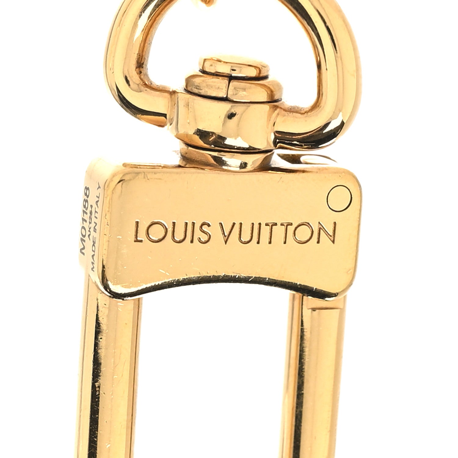 Louis Vuitton Brass Enamel Fleur De Monogram Bag Charm Chain Gold 3 of 5