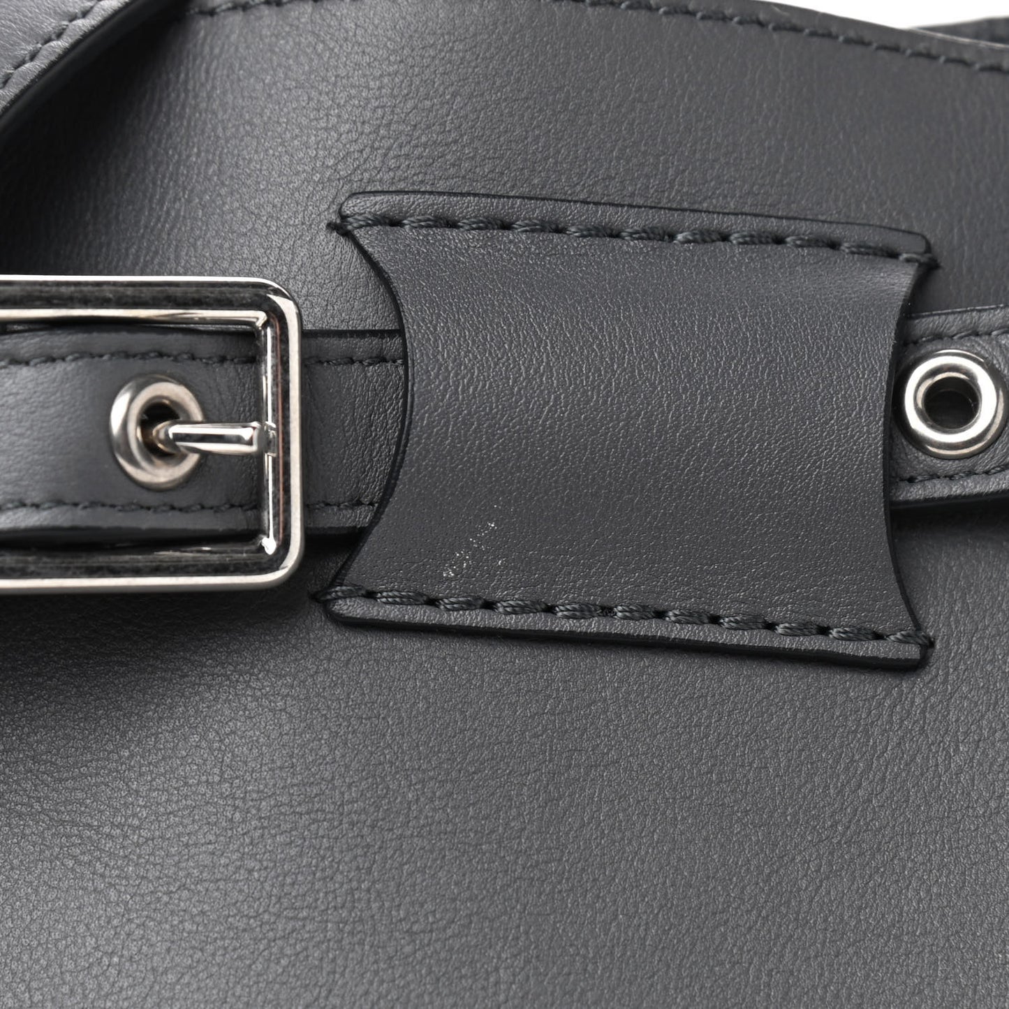 Smooth Calfskin Long Strap Big Bucket Bag Grey