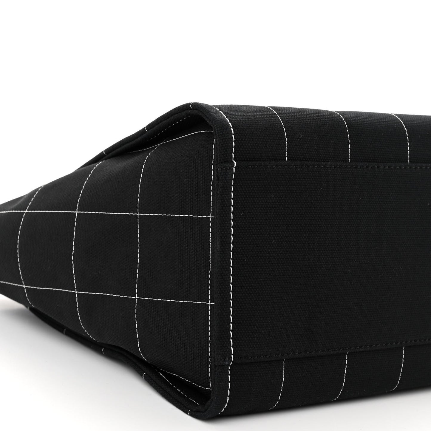 Cotton Medium Deauville Tote Black White