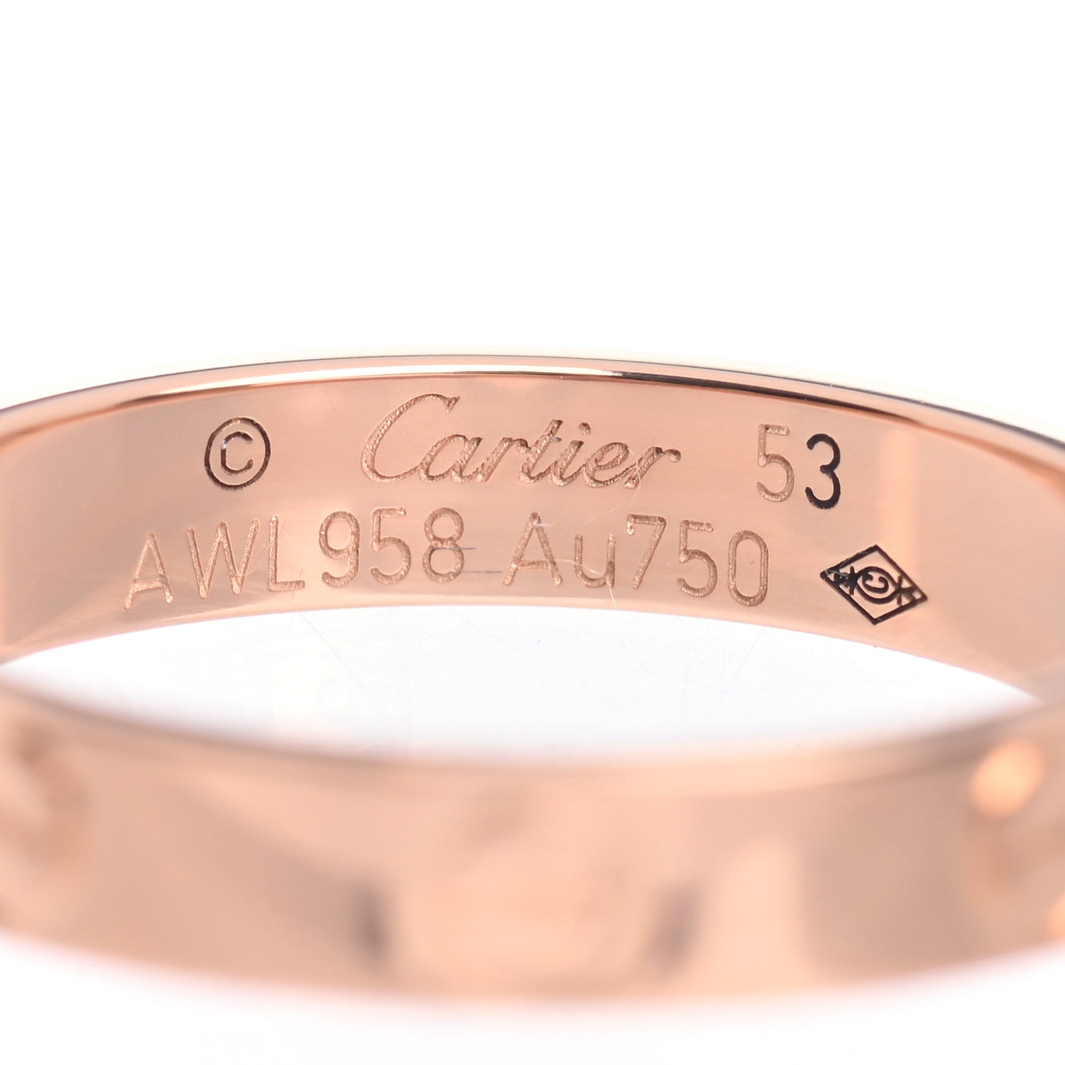 Cartier 18K Pink Gold 3.5mm LOVE Wedding Band Ring 53 6.5 4 of 5
