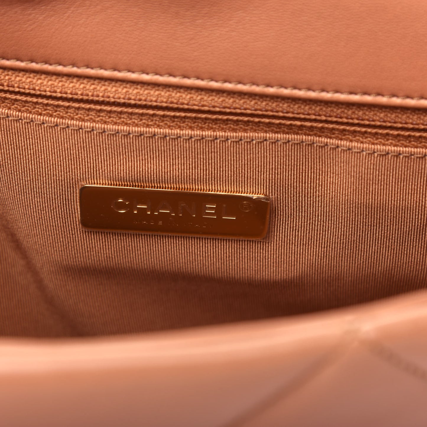 Lambskin Quilted Large Chanel 19 Flap Brown
