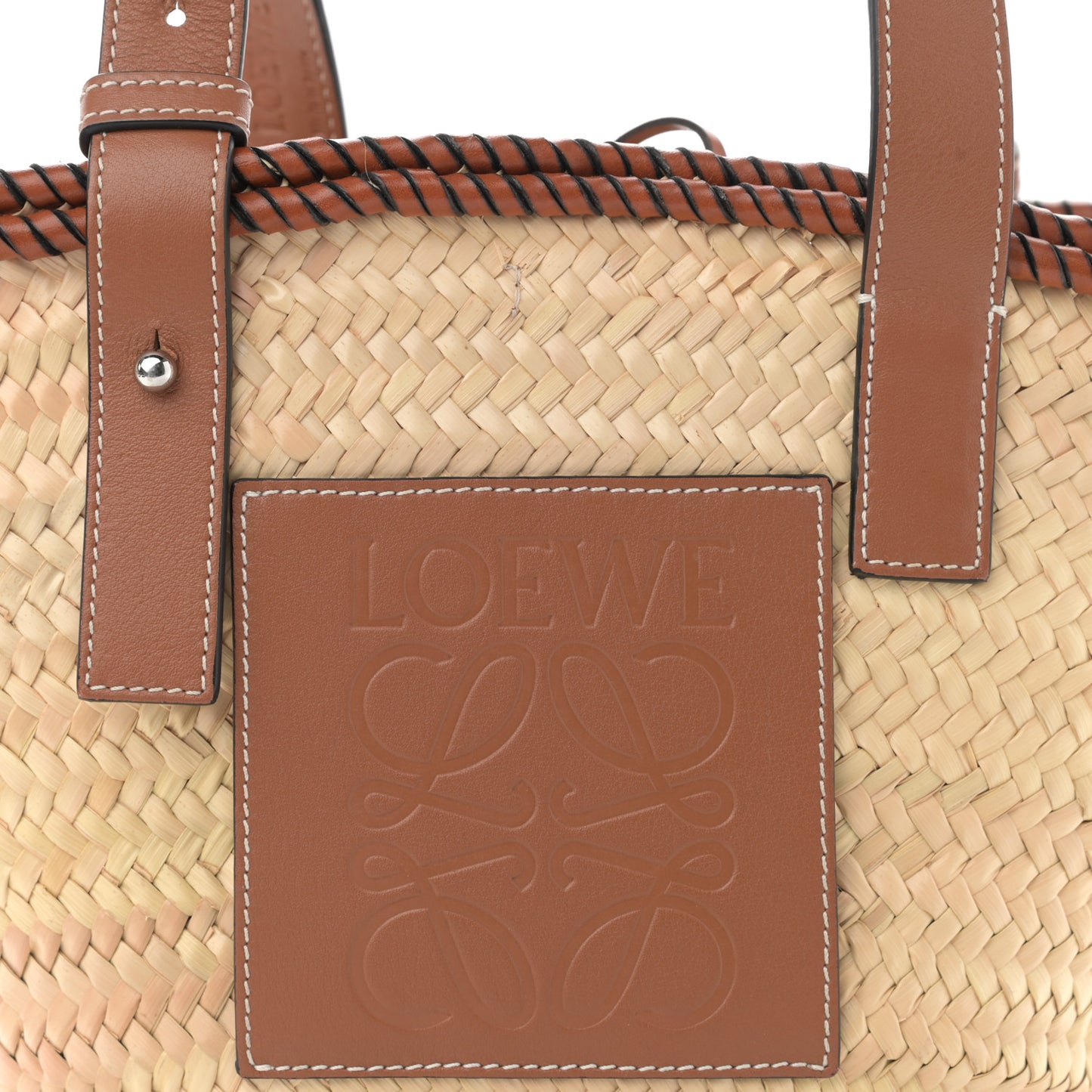 Raffia Small Basket Tote Bag Natural Tan