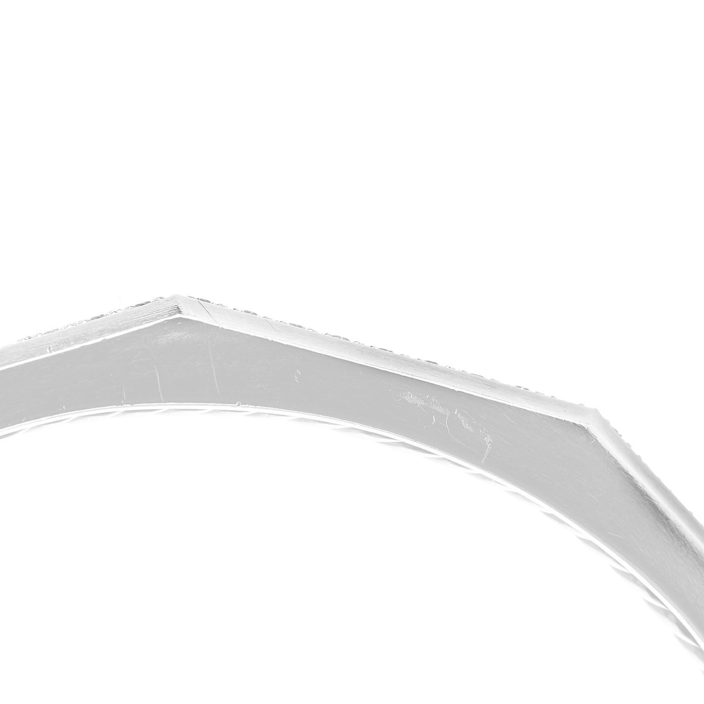 Sterling Silver Diamond Stax Faceted Bangle Bracelet