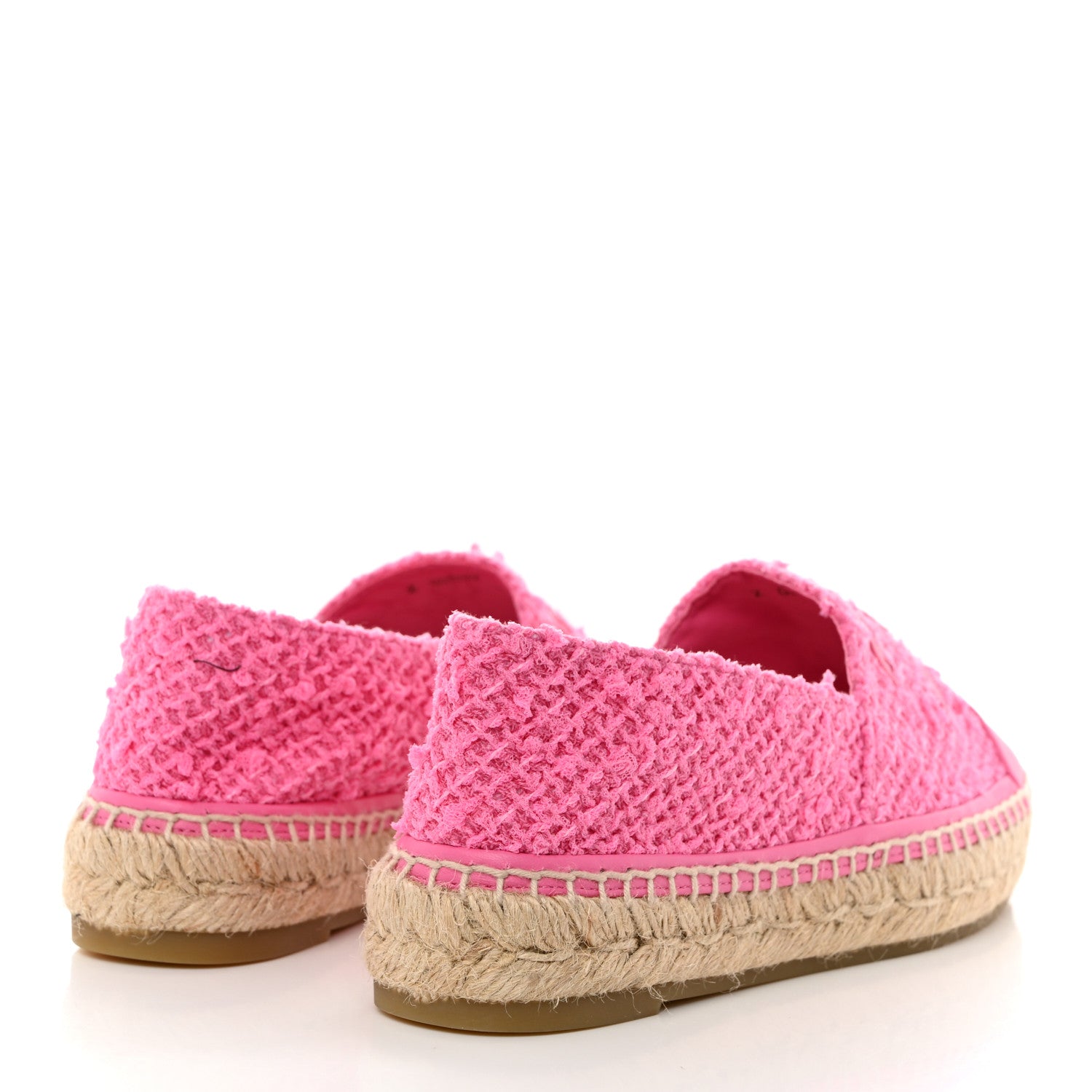 Chanel Tweed Lambskin CC Espadrilles 38 Hot Pink 4 of 9