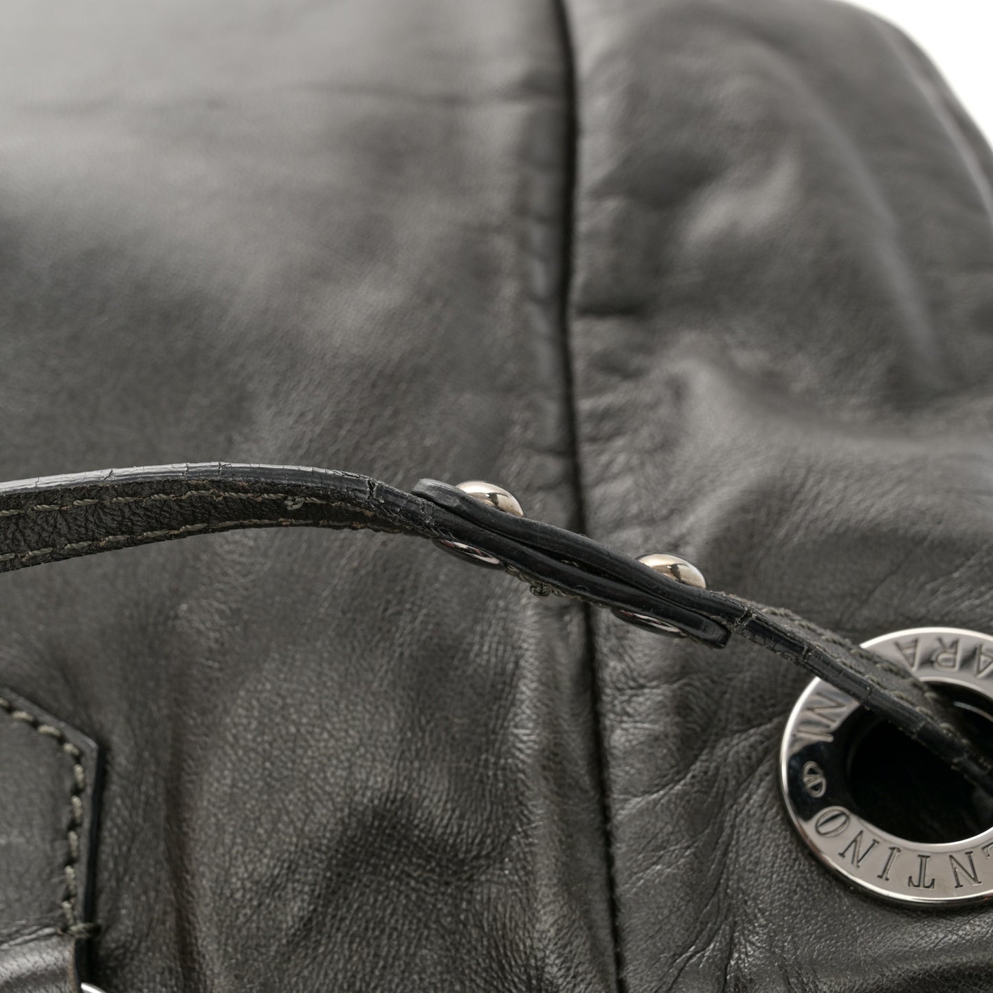 Nappa Sequin Chain Glam Tote Dark Grey