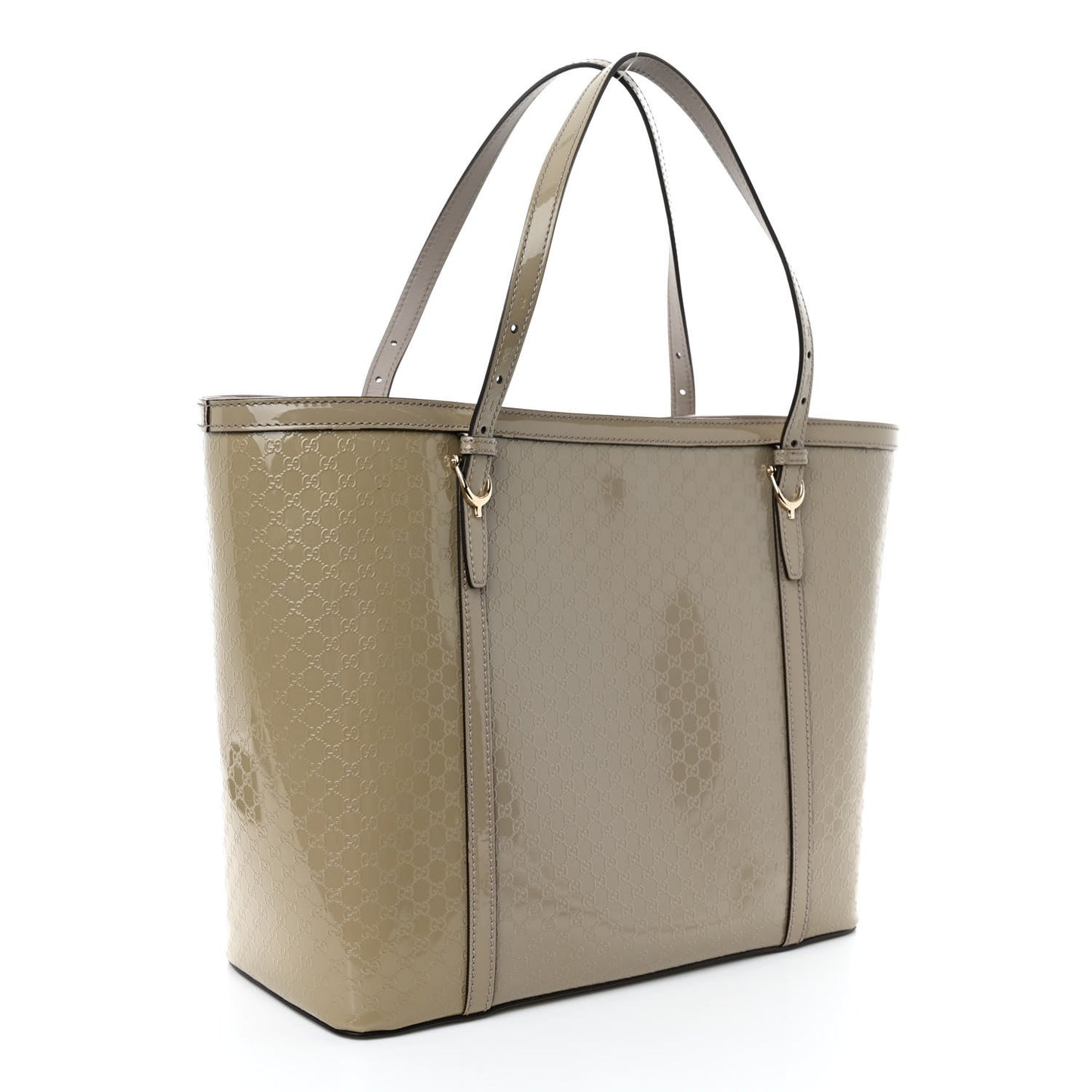 Patent Microguccissima Medium Nice Tote Storm Grey