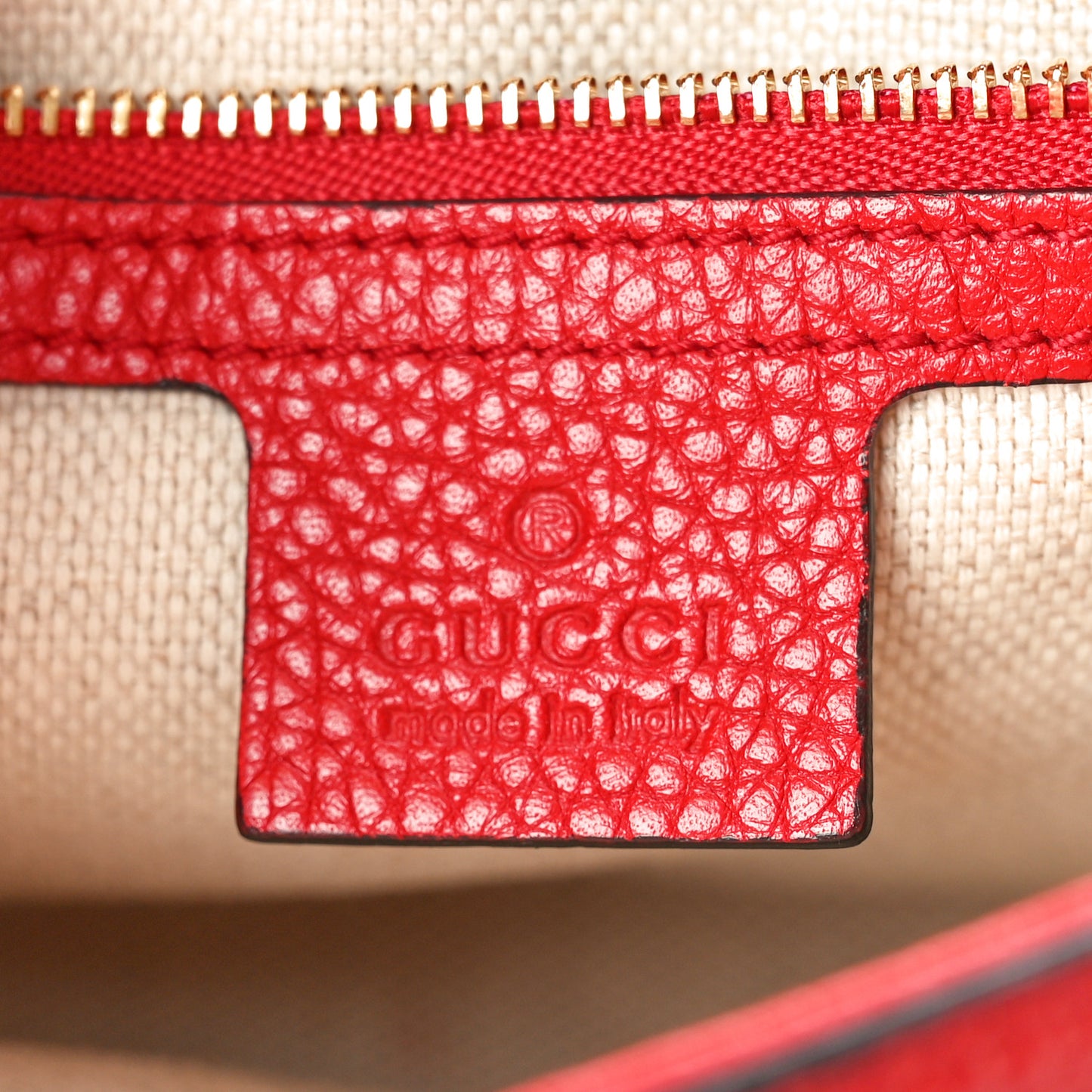 Pebbled Calfskin Medium Soho Flap Crossbody Vibrant Red