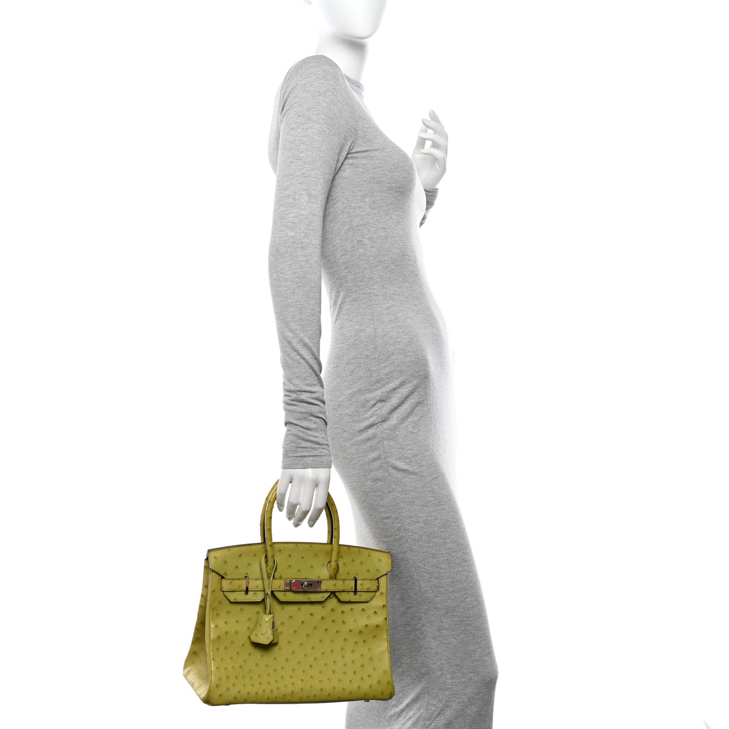 Hermes Ostrich Birkin 30 Vert Anis 2 of 16