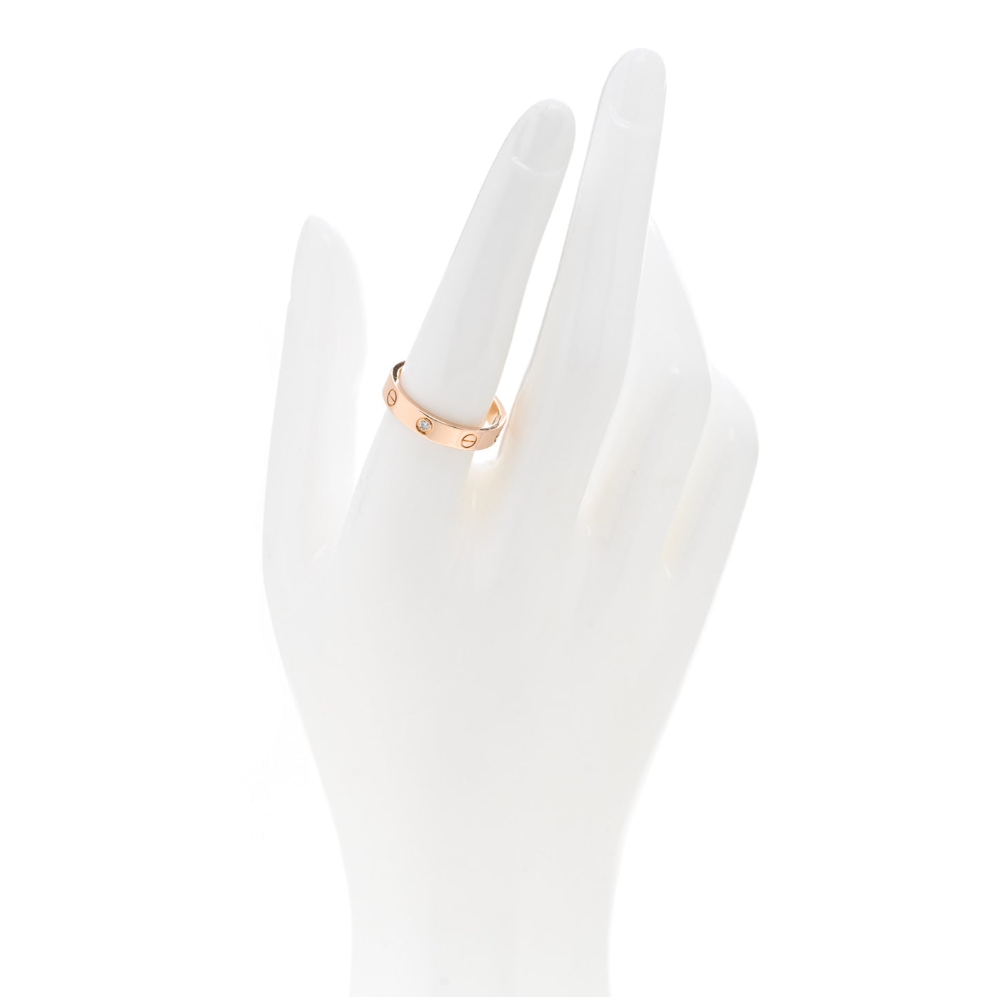 18K Pink Gold Diamond 4mm LOVE Wedding Band Ring 56 7.75