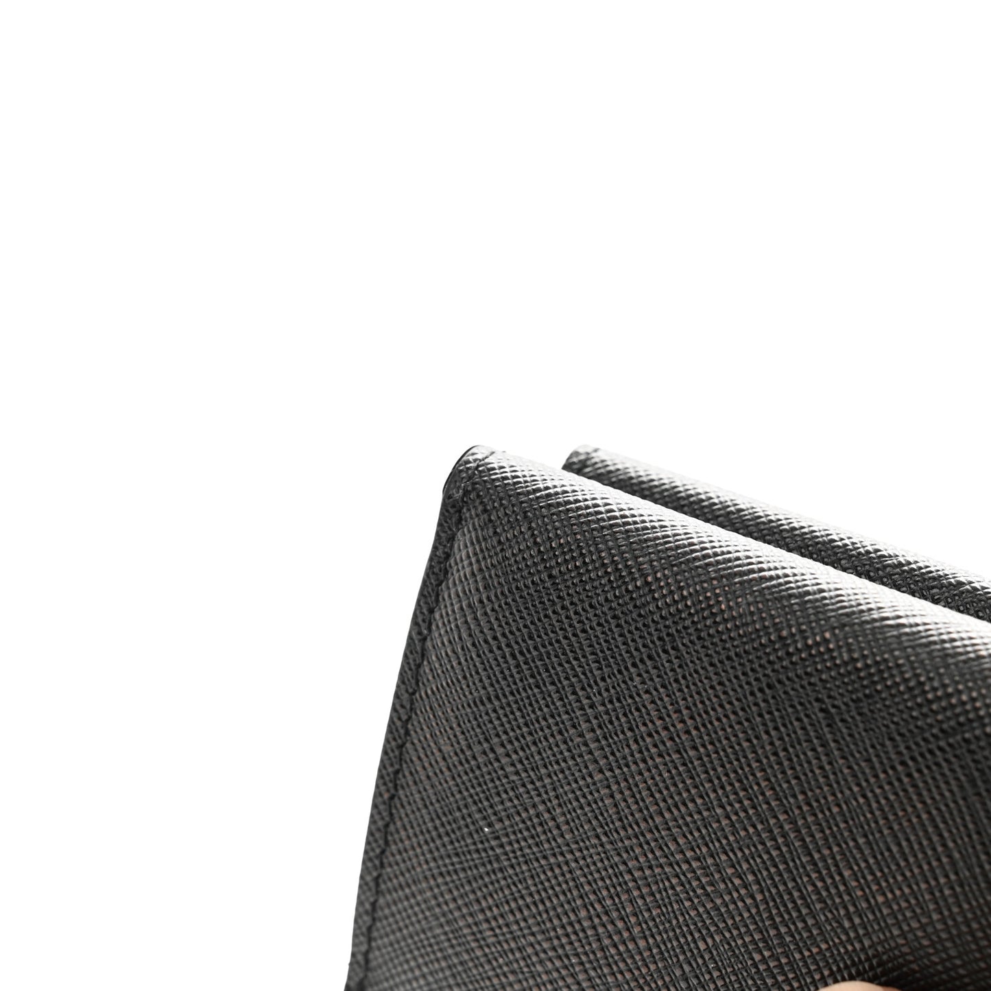 Saffiano Metal Tri-Fold Envelope Card Holder Wallet Black