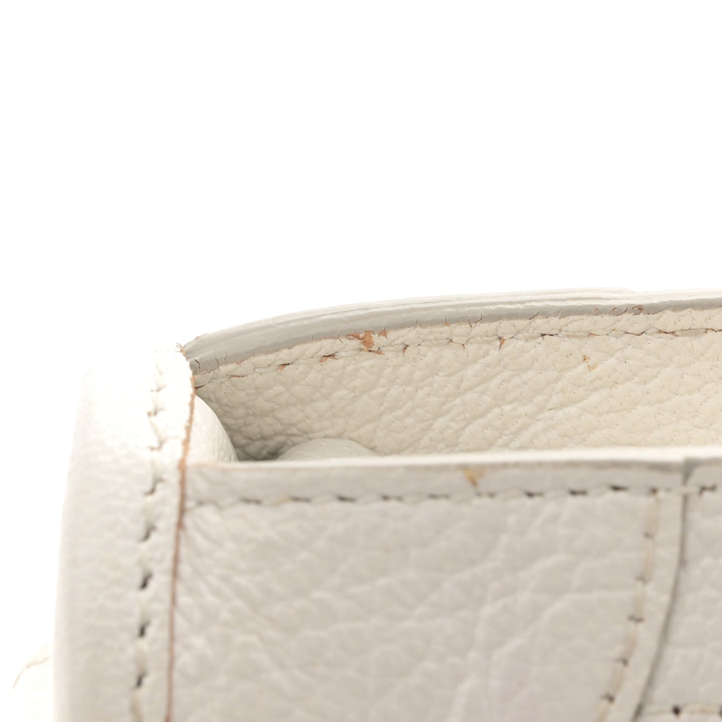 Chevre Silver Metallic Edge Hardware S City White