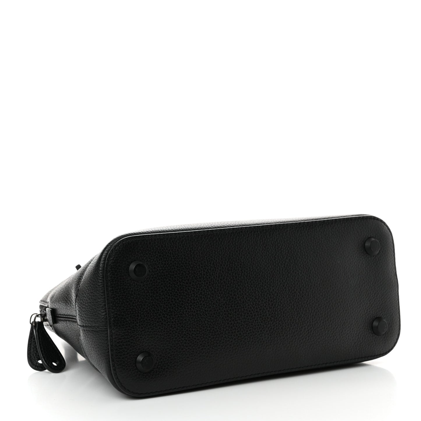 Supple Calfskin Rivet Small Ville Top Handle Bag Black