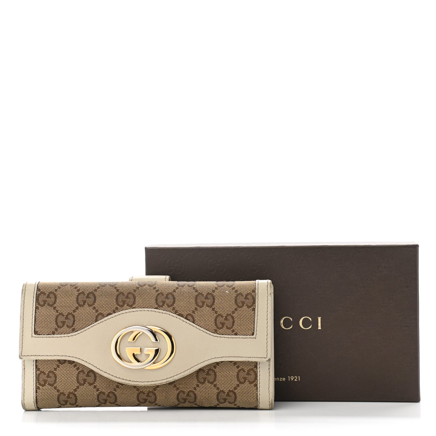 Monogram Margaux Calfskin Sukey Continental Organizer Wallet Beige Ebony Mystic White