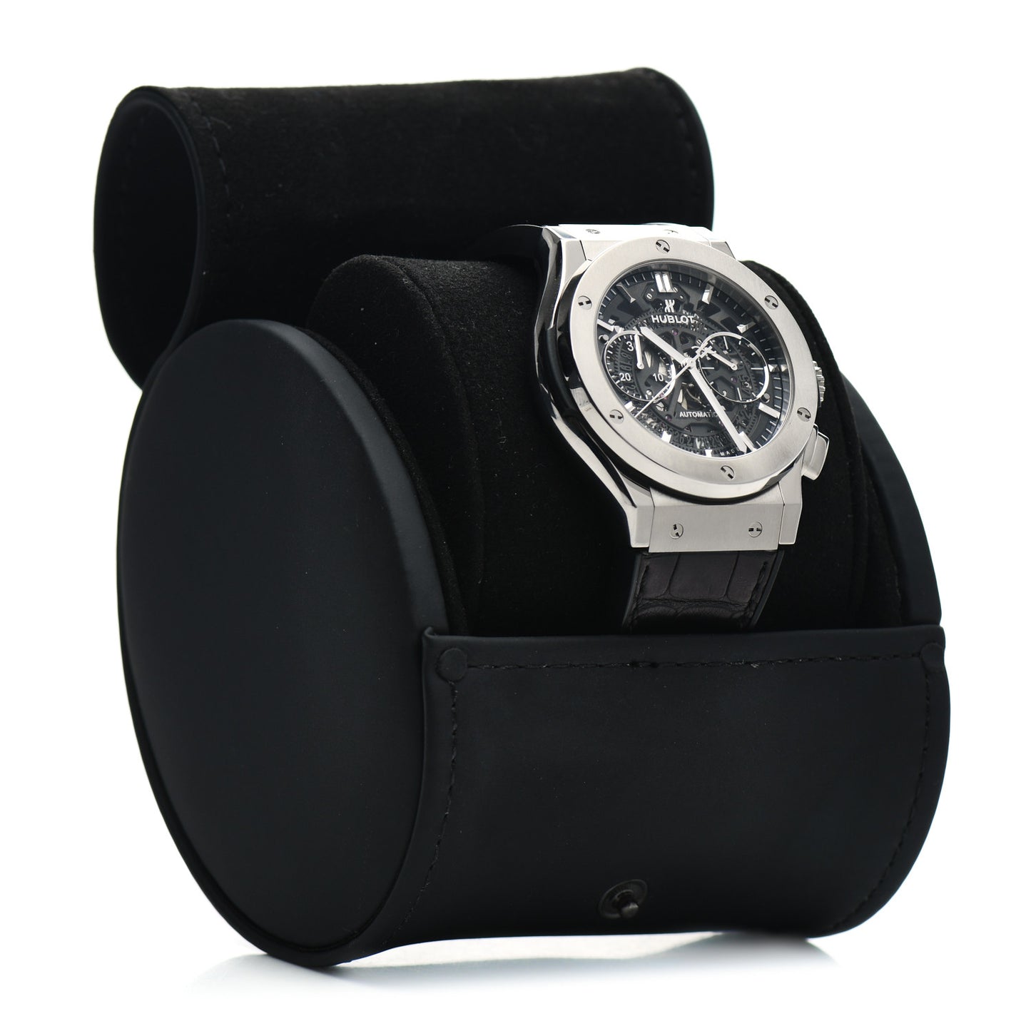 Titanium Alligator 45mm Classic Fusion Aerofusion Chronograph Automatic Watch Black 525.NX.0170.LR