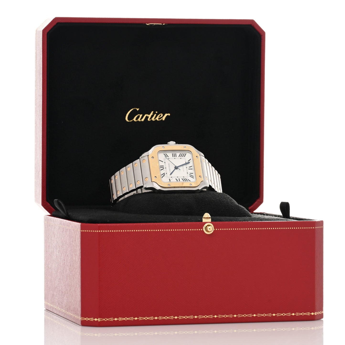 Stainless Steel 18K Yellow Gold 35mm Santos de Cartier Automatic Watch
