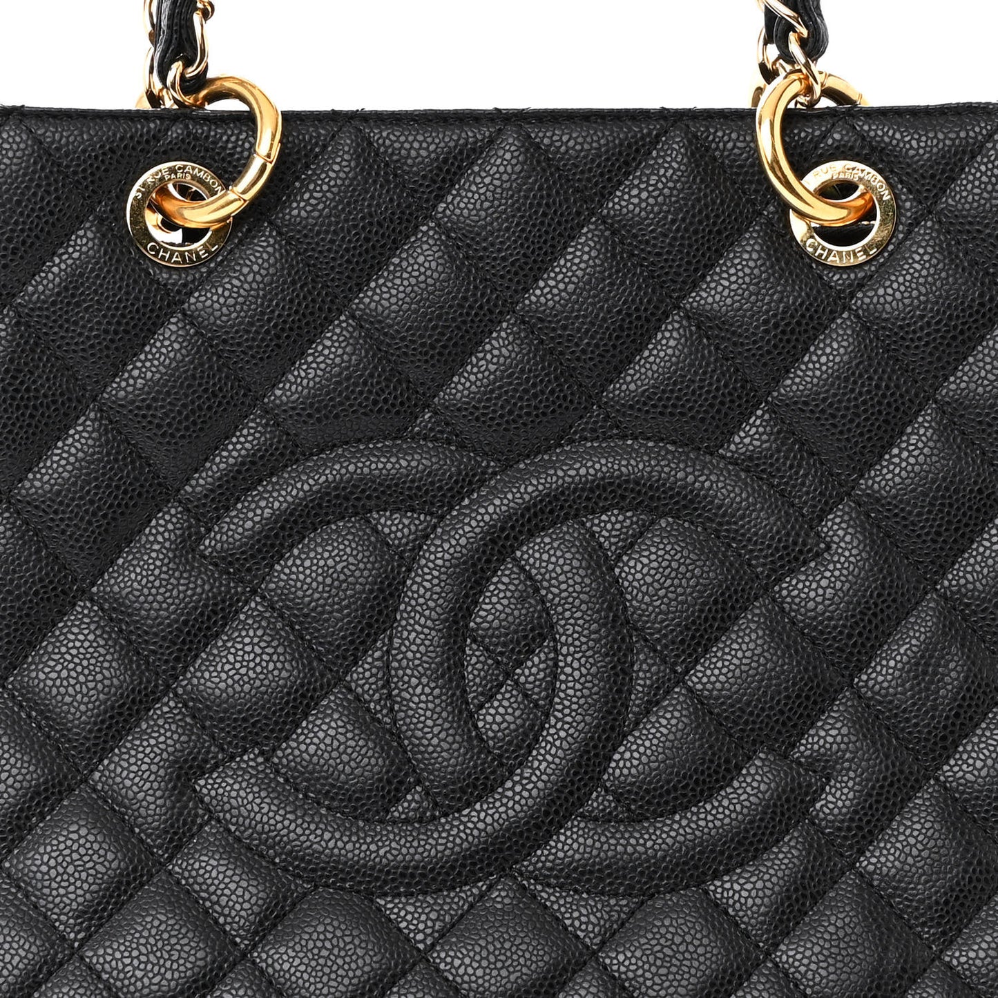 Caviar Quilted Grand Shopping Tote GST Black