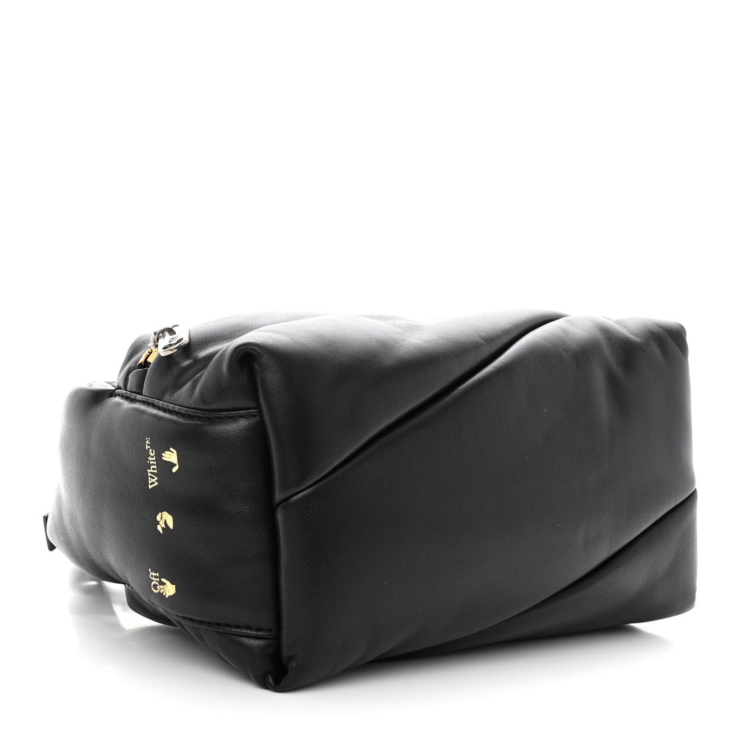 Calfskin Puffy Pump Pouch Crossbody Bag Black