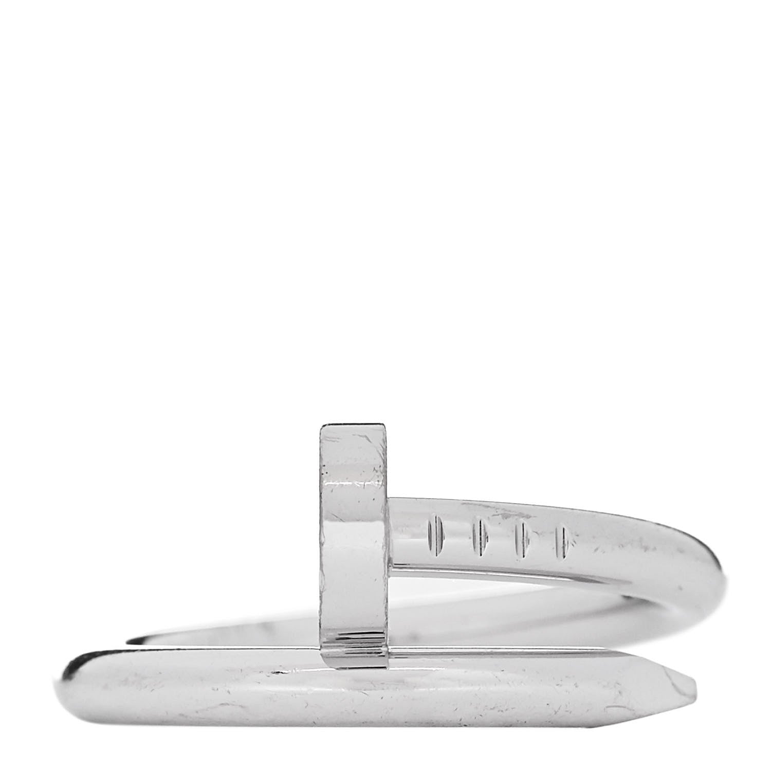 Cartier 18K White Gold Juste Un Clou Ring 54 7 1 of 6