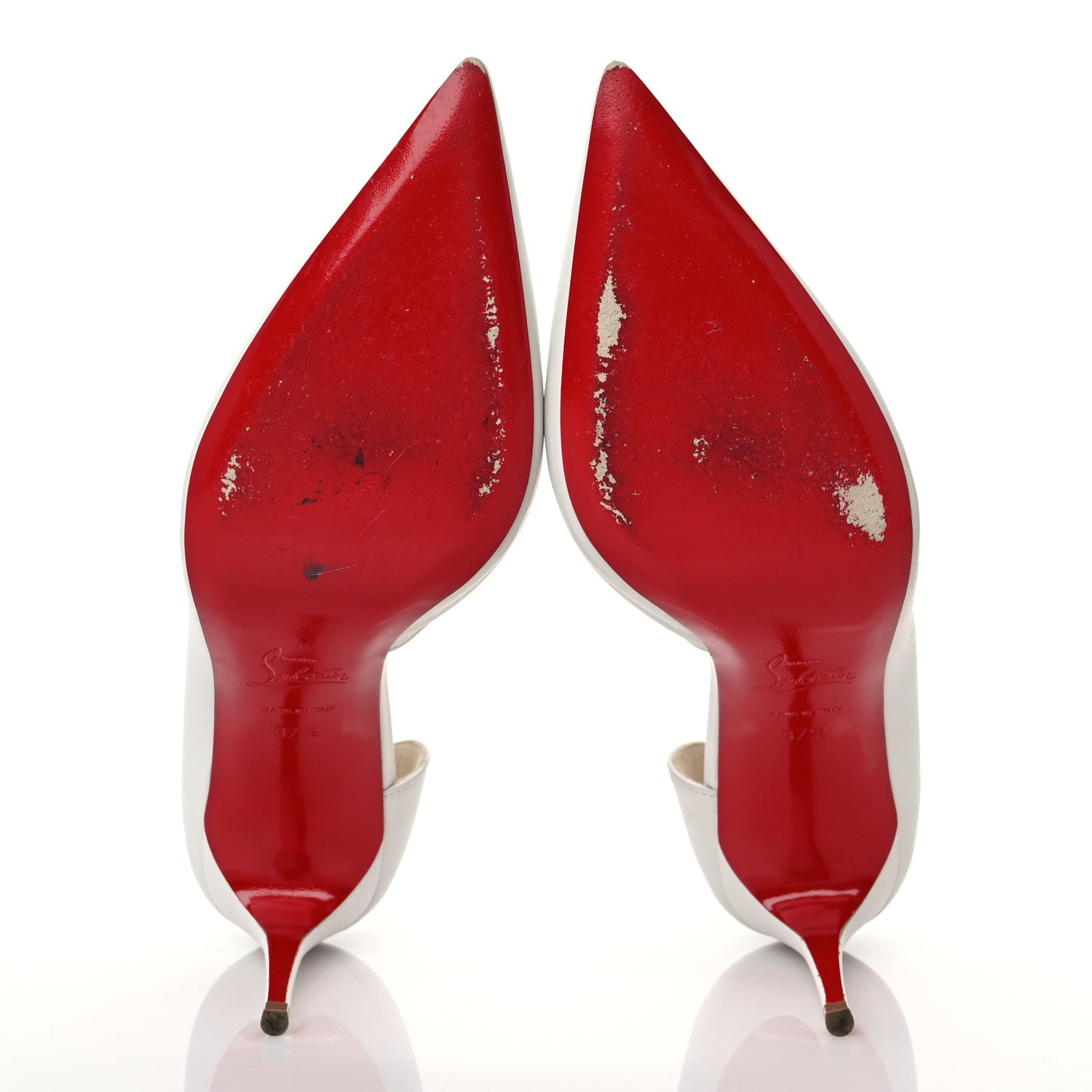 Christian Louboutin Shiny Nappa Iriza 85 Pumps 37.5 Bianco 5 of 13