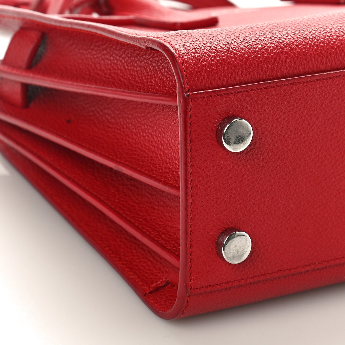 Grained Calfskin Nano Sac De Jour Lipstick Red