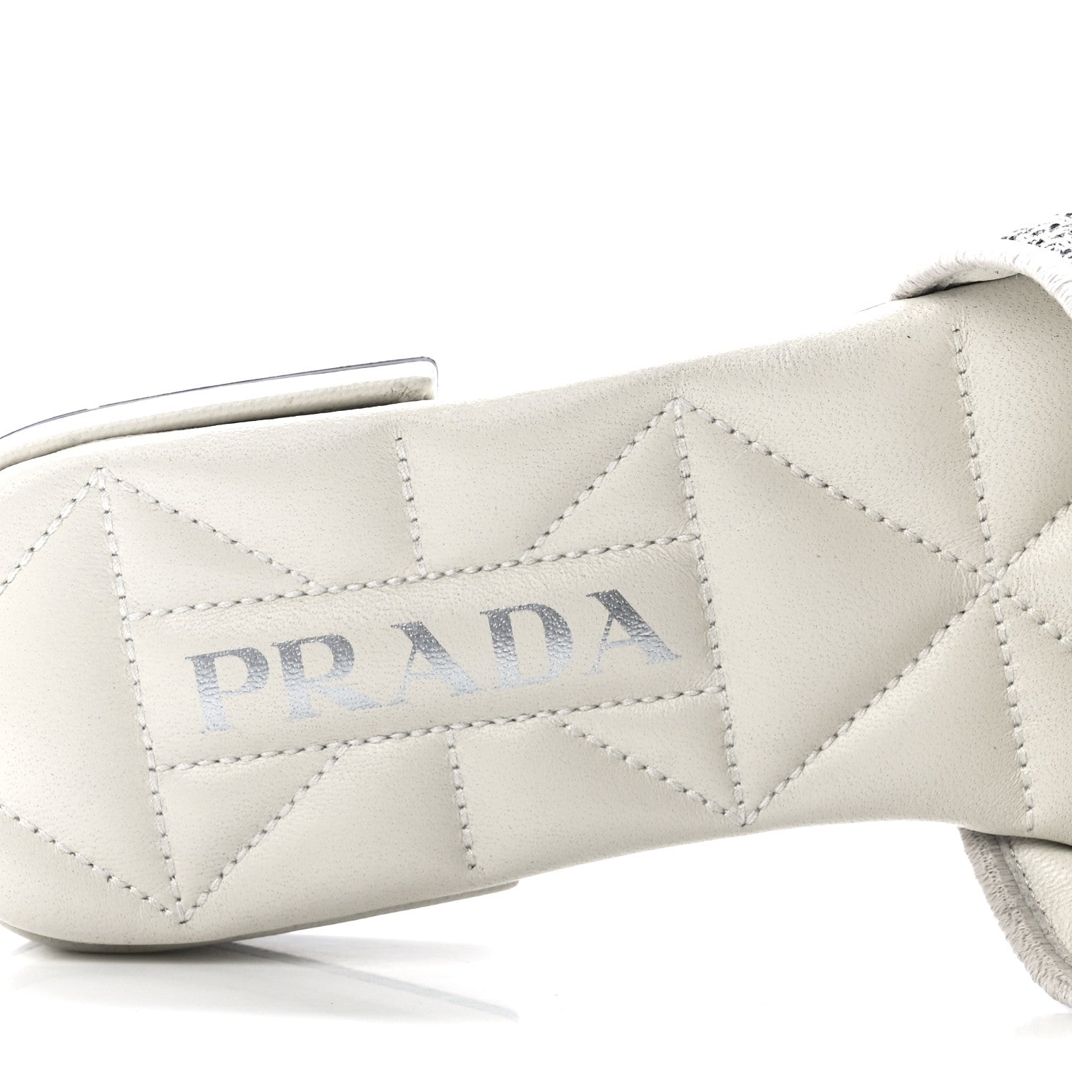 Prada Jacquard Logo Embroidered 10mm Slide Sandals 36 Black Talco 7 of 8