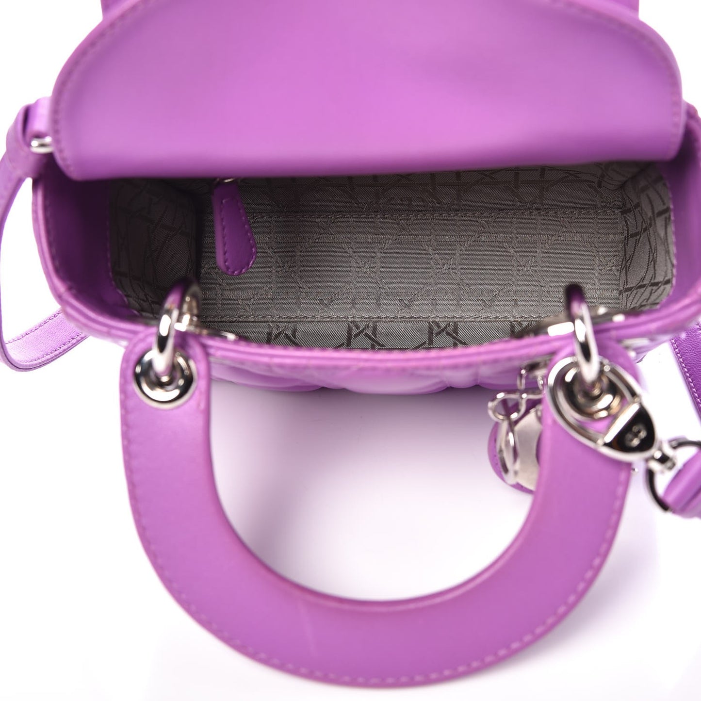 Lambskin Cannage Mini Lady Dior Purple