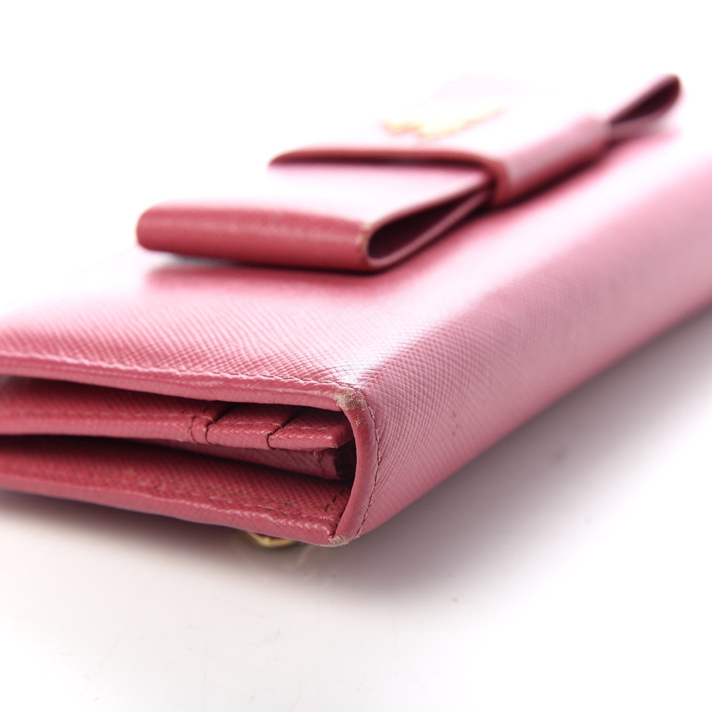 Saffiano Fiocco Bow Continental Wallet Peonia