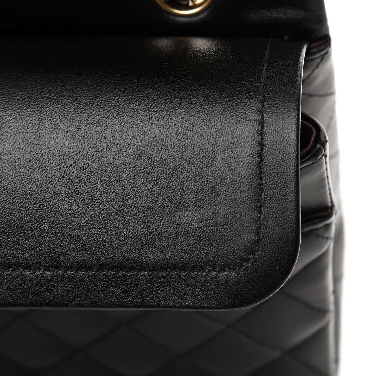 Lambskin Quilted Medium Double Flap Black