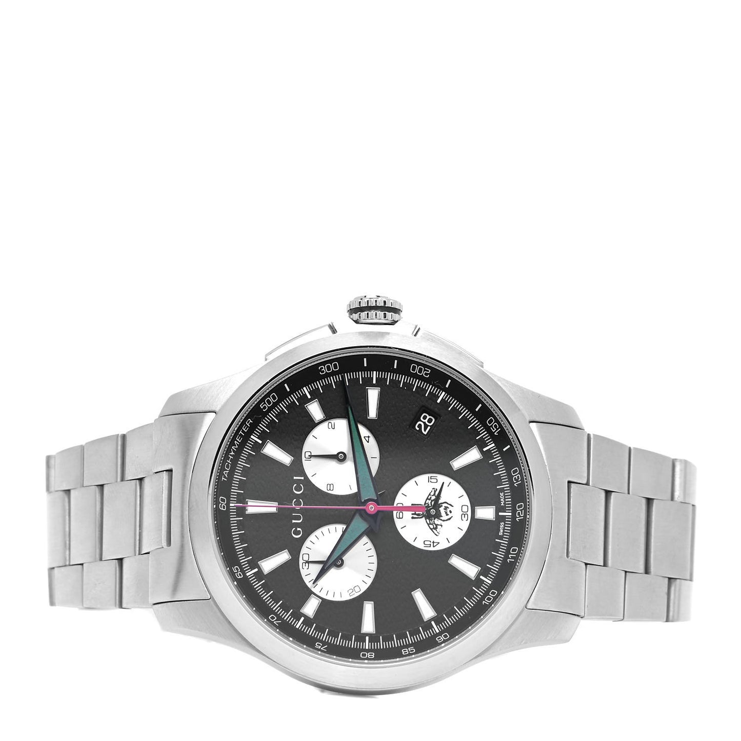 Stainless Steel 44mm G-Timeless Bee Chronograph Quartz Watch Black